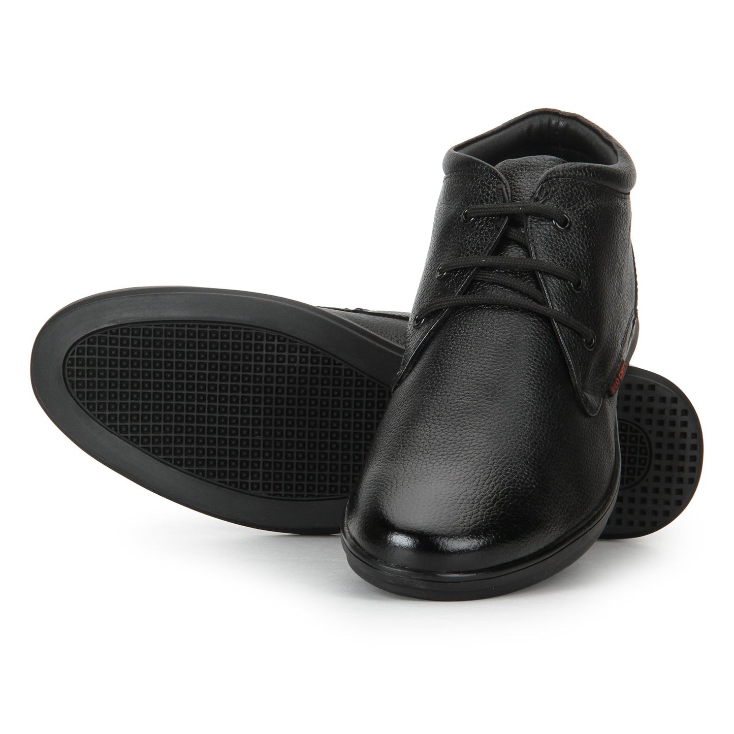 Red Chief Derby Lace Up | Men's Formal Shoes for Office | Black | Rubber Sole