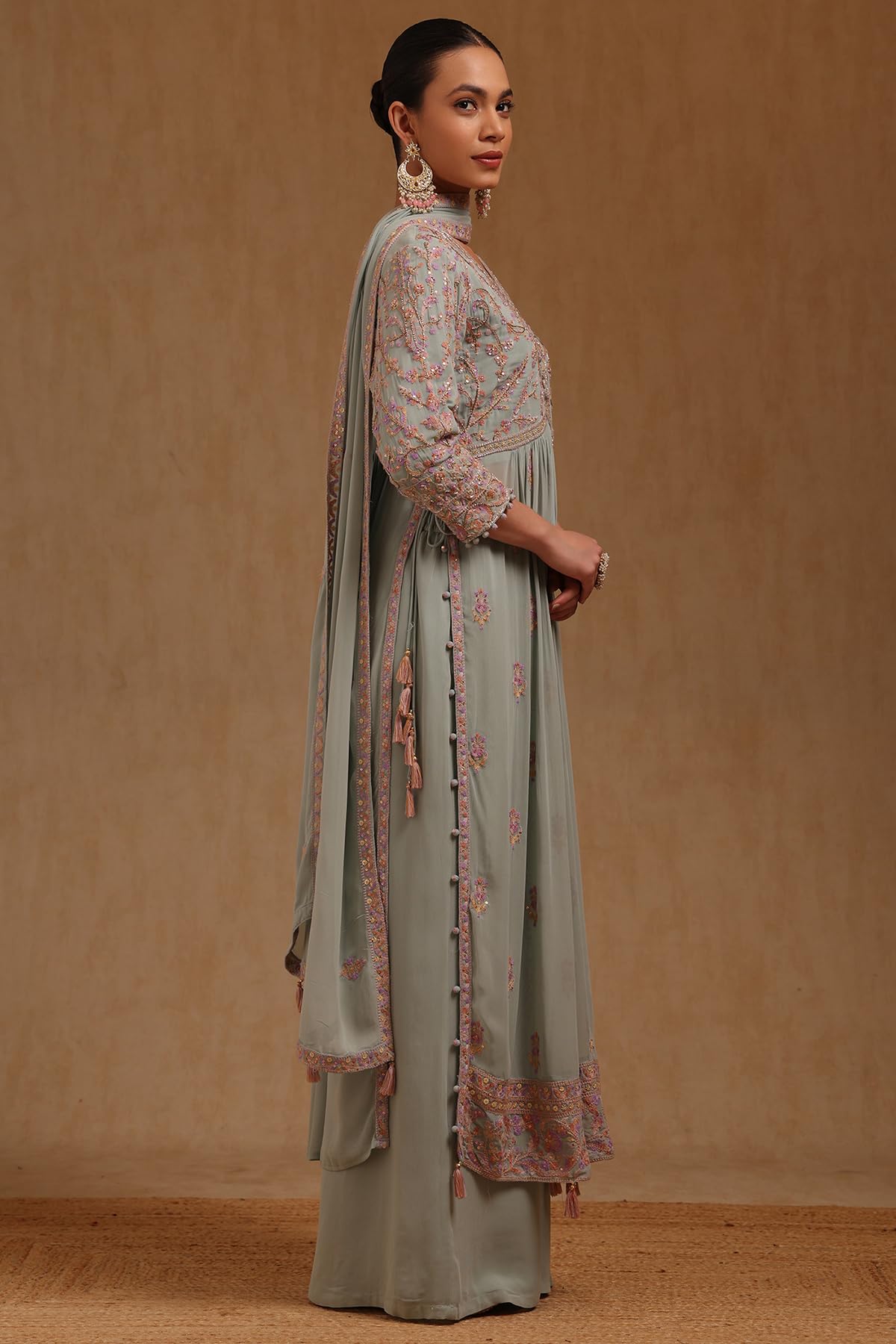 Soch Women's Georgette Salwar Suit Set (OWA5CD22396_Powder Blue