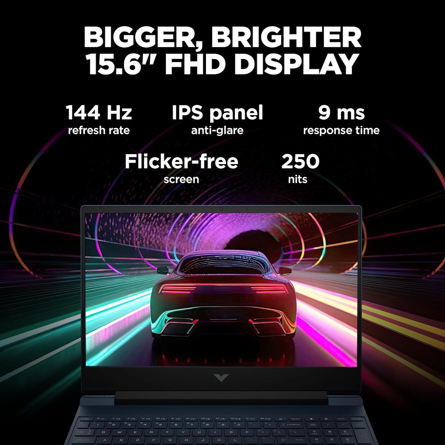 HP Victus Gaming Laptop, 12th Gen Intel Core i5-12450H,4GB RTX 2050 GPU,15.6-inch(39.6 cm),FHD,IPS,144Hz,8GB DDR4,512GB SSD,Backlit KB,W11+MSO,B&O,9ms response time(P.Blue, 2.29 kg),15-fa1098TX