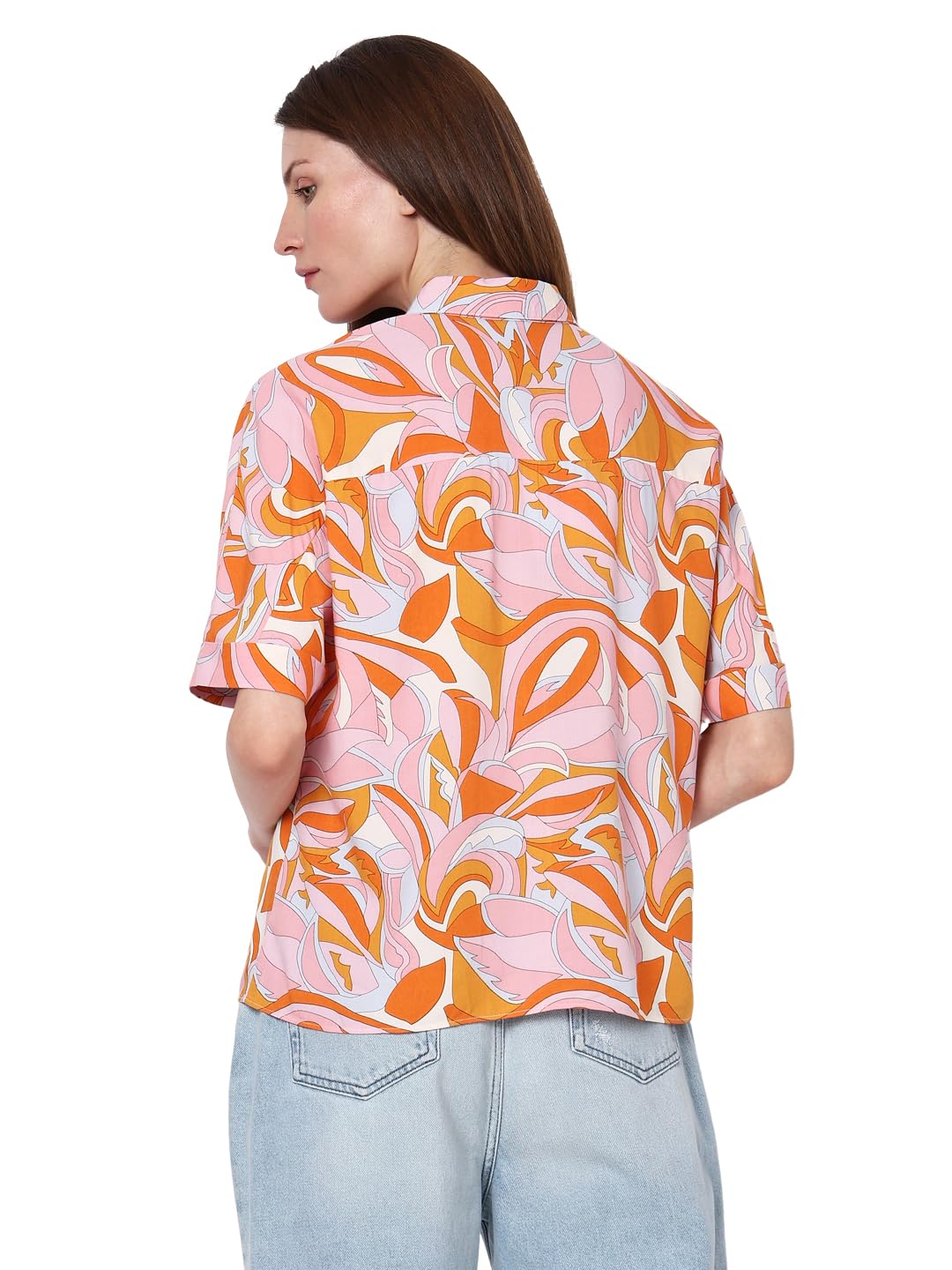 VERO MODA Women Floral Print Viscose Regular Fit Multicolor Shirt