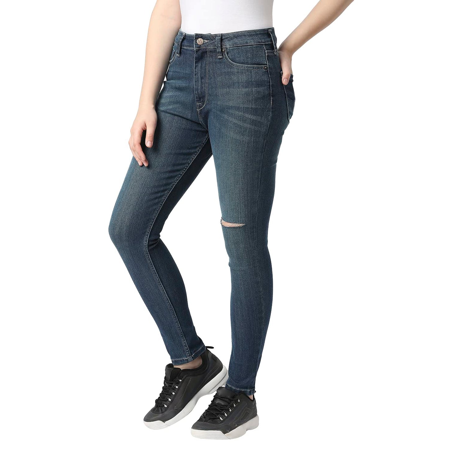 Pepe Jeans Women's High Rise Skinny Fit Jeans Blue