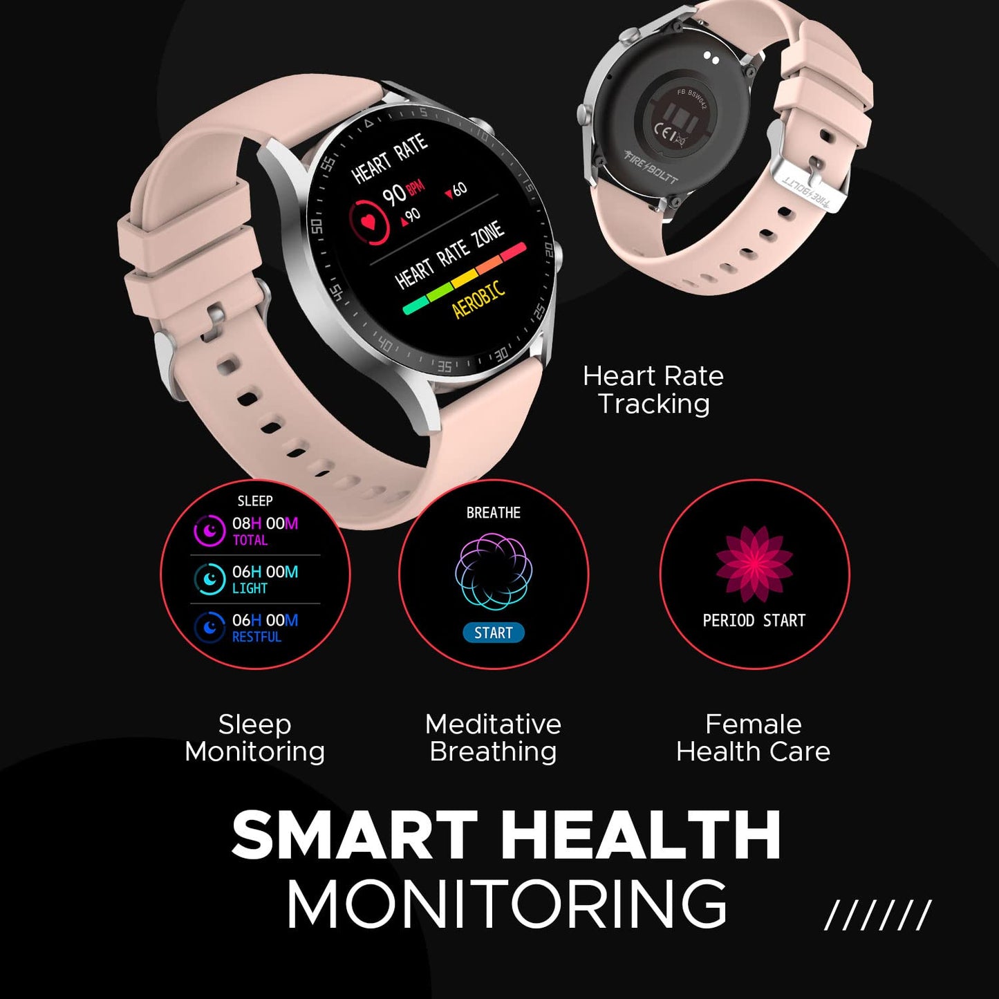 Fire-Boltt Talk 2 Pro Bluetooth Calling Smartwatch, 1.39" TFT Display with Dual Button, Hands On Voice Assistance, 120 Sports Modes, in Built Mic & Speaker (Talk 2, Pink)