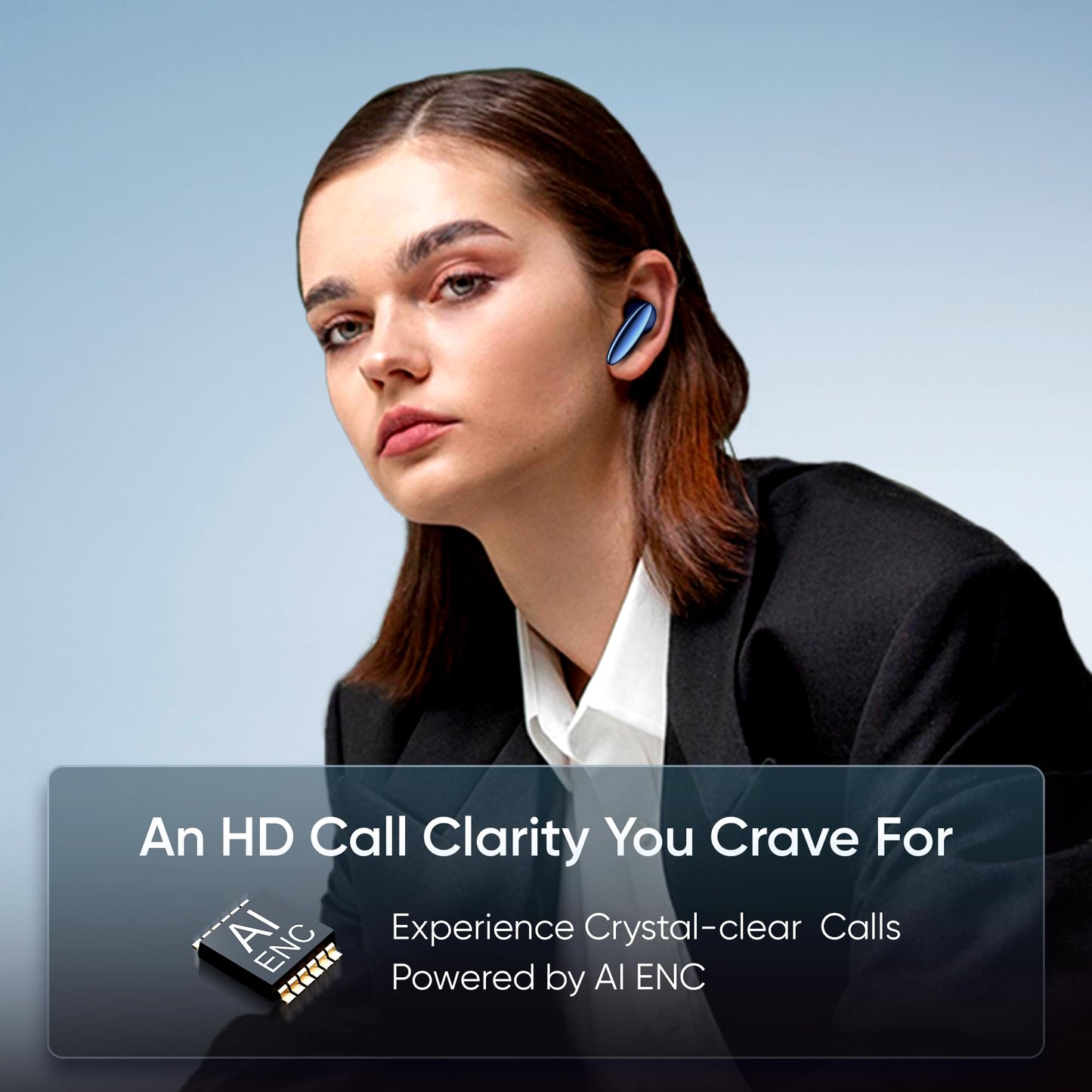 Mivi DuoPods A750 in Ear Ear Buds Wireless - 55H Playtime, USB Type-C Fast Charging, AI-ENC, Multi-Device Support, IPX4, Premium Metallic Ear Buds, Made in India