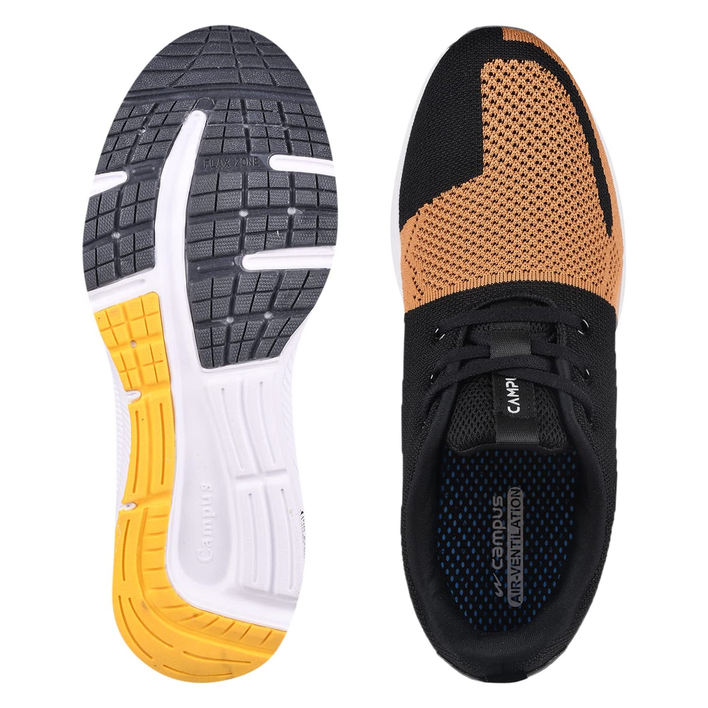 Campus Men's Newyork Running Shoes MSTD/BLK/SIL - 8UK/India