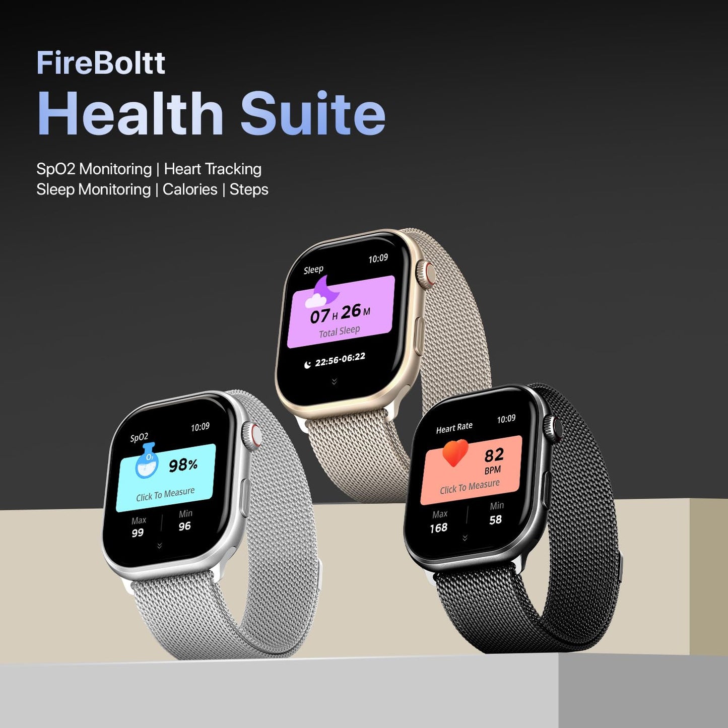 Fire-Boltt Brillia Pro Smart Watch with 51.3mm (2.02 inch) AMOLED Display, Bluetooth Calling, SpO2, Heart Rate Monitoring, 120+ Sports Modes, IP67 Waterproof, Long Battery Life (Champagne)