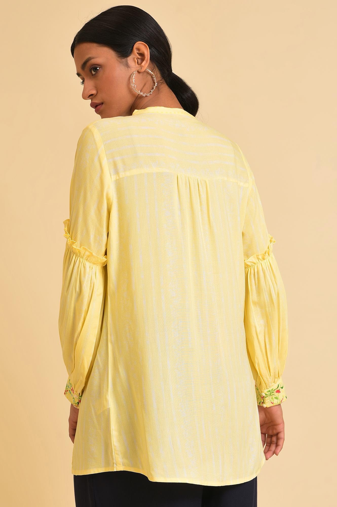 W for Woman Yellow Floral Printed Top (Size: XS)-23FEW31316-119859