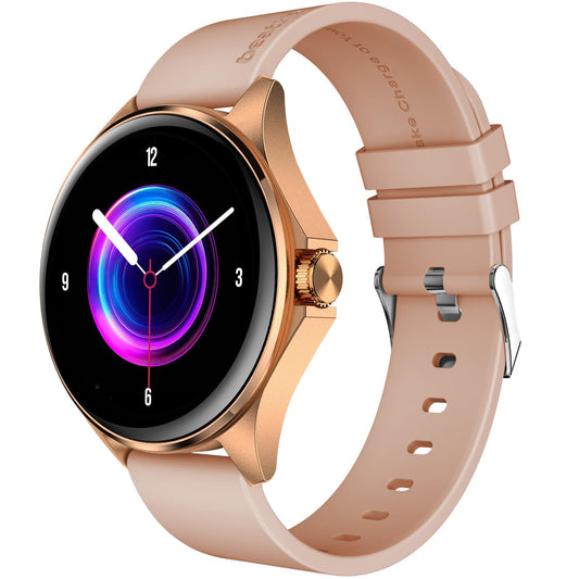 beatXP Nuke 1.32” Super AMOLED Display Bluetooth Calling Smart Watch, 466 * 466px, Metal Body, 500 Nits, 60Hz Refresh Rate, 100+ Sports Modes, 24/7 Health Tracking, IP67 (Champagne Gold)