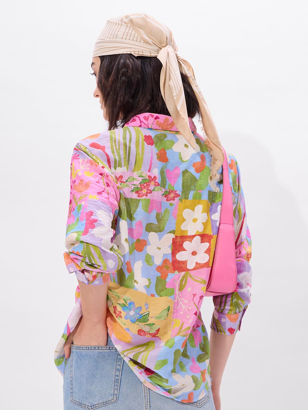 The Souled Store Blooming Womens Oversized Fit Full Sleeve Cotton Women Boyfriend Shirts