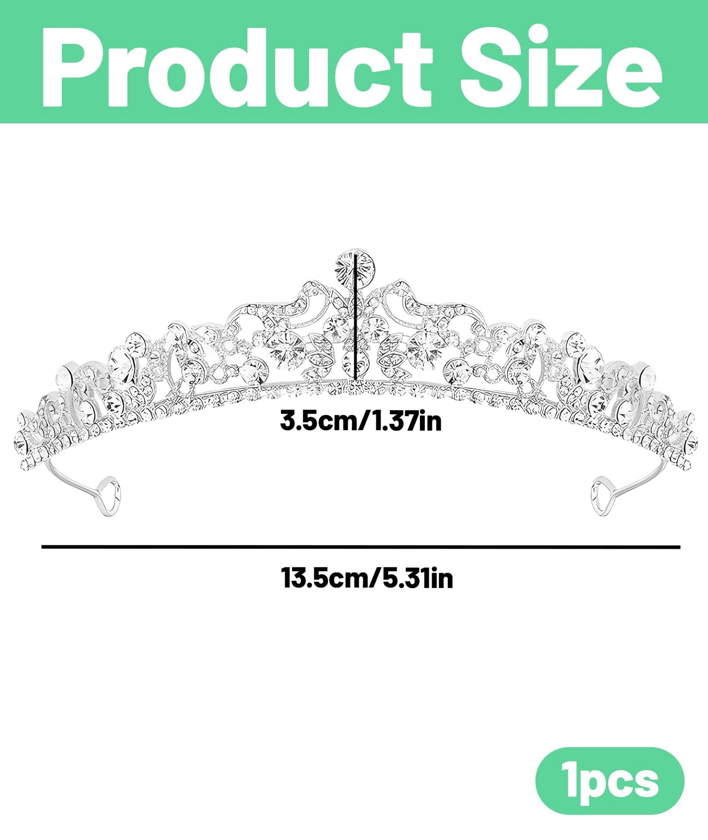 Tiara for Women Wedding, Crown for Women Queen, Elegant Rhinestone Headpiece for Brides, Prom, Parties, Cosplay, Birthday Crowns for Girls