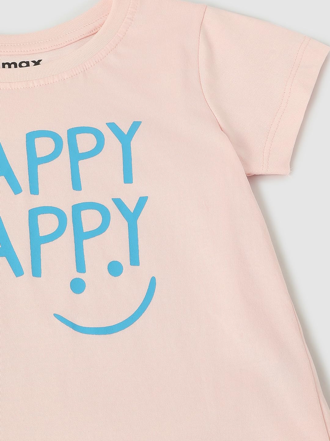 Max Girls Typographic Printed T-Shirt (S23CBT06ABABY Pink)_2-3Y