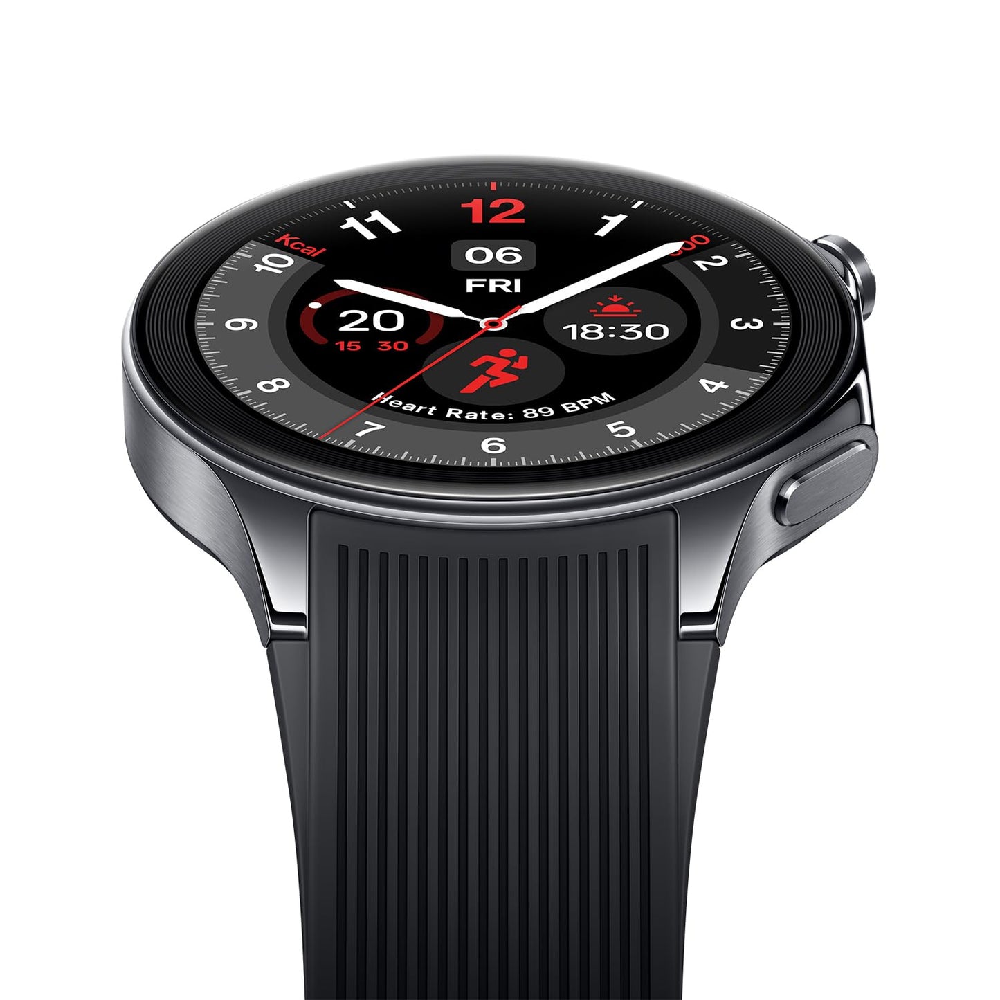 OnePlus Watch 2 with Wear OS4,Snapdragon W5 Chipset,Upto 100 hrs Battery Life,1.43’’ AMOLED Display,Stainless Steel & Sapphire Crystal Build,Dual Frequency GPS,IP68 & Bluetooth Calling (Black Steel)