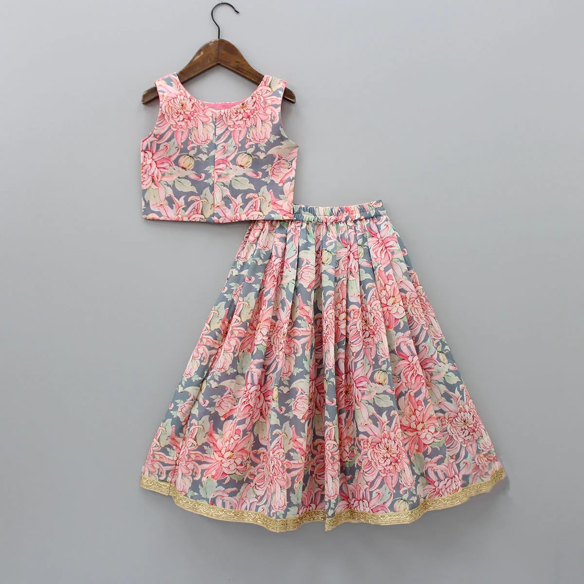 GORLYA Rayon Girl's Readymade Lehenga Choli Set (Lc-Ar-1001_Multicolour_9 Years-10 Years)