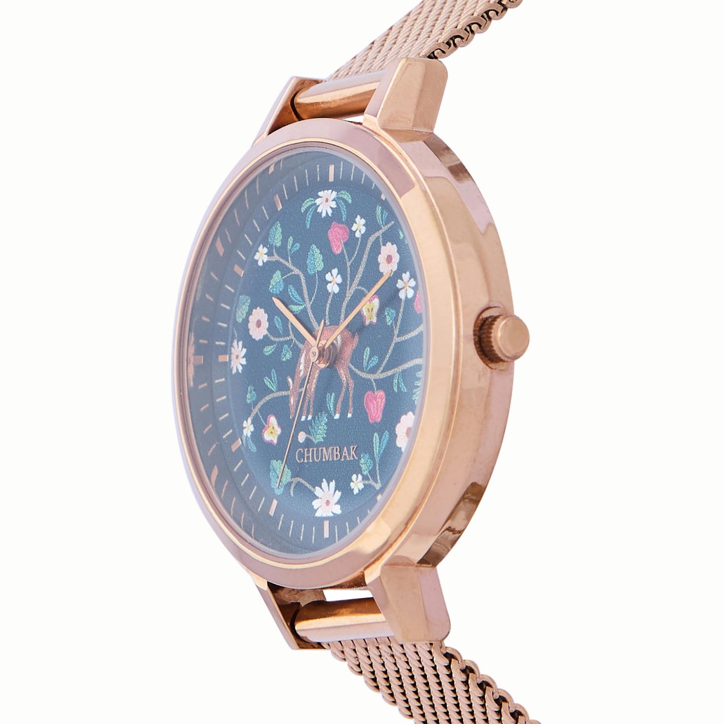 Chumbak Hangul Leather Strap Watch & Bracelet Set for Women – Stylish Analog Combo Watch for Girls – Kashmiri Art-Inspired Gift Accessory, Kashmir Trails Collections