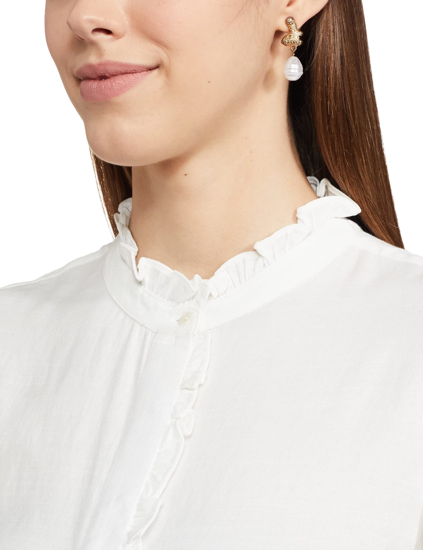 AND Women's Solid Regular Fit Shirt (EE22AB012TTR_Cream S)