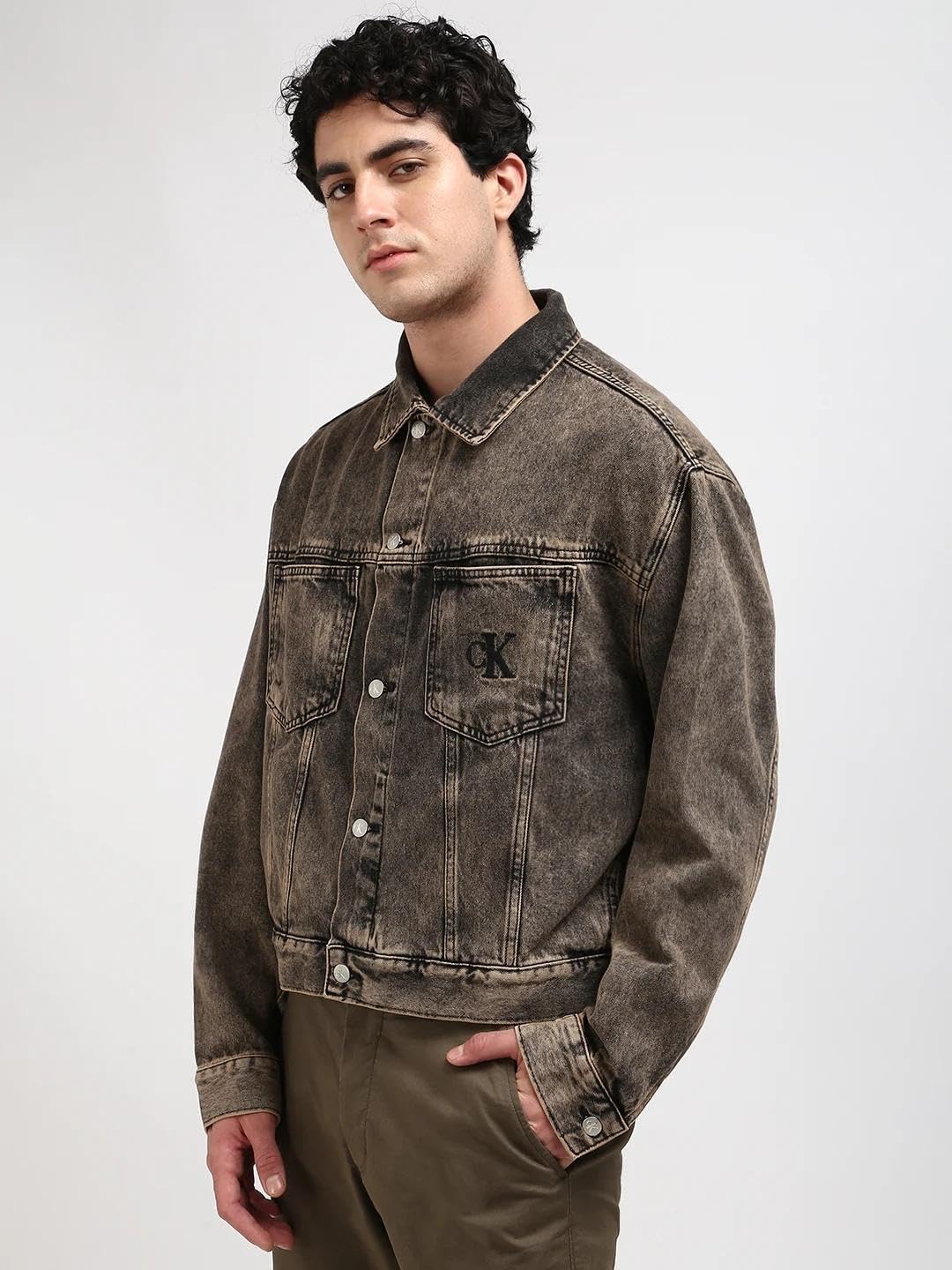 Calvin Klein Jeans Solid Boxy Fit Cotton Jacket