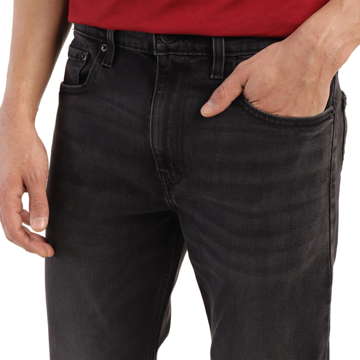 Levi's Men's 512 Slim Tapered Fit Mid-Rise Light Fade Stretchable Mid Rise Jeans Black, 34