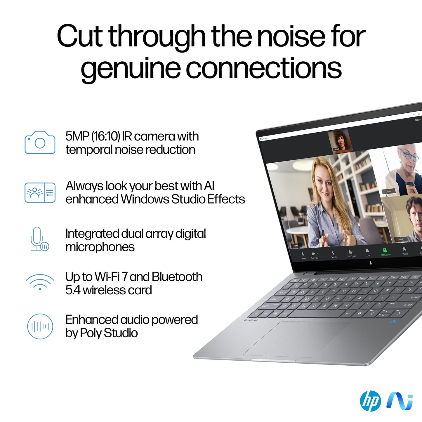 HP OmniBook X Laptop, Snapdragon® X Elite X1E-78-100,14inch(35.6 cm),2.2K Touch Display,IPS,16GB LPDDR5x,1TB SSD,Next Gen Windows, Copilot +,Blue,1.34 kg,14-fe0121QU