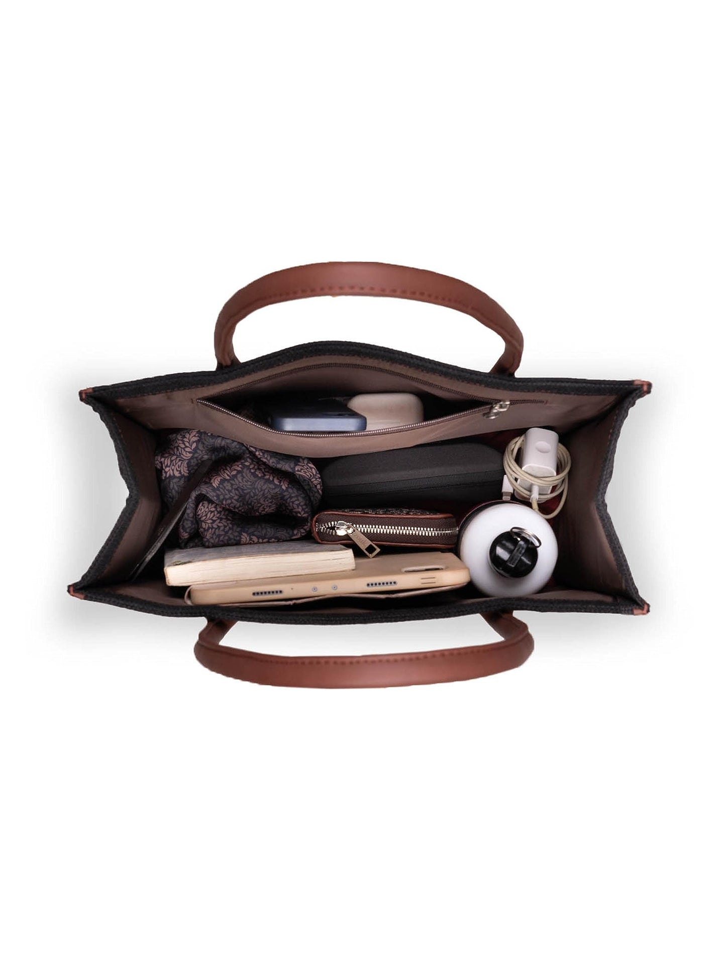 ZOUK Mandala Printed Jute Handcrafted Multicolor Women's Stylish Tote Bags | Tote Handbag| Shoulder bag with double handle