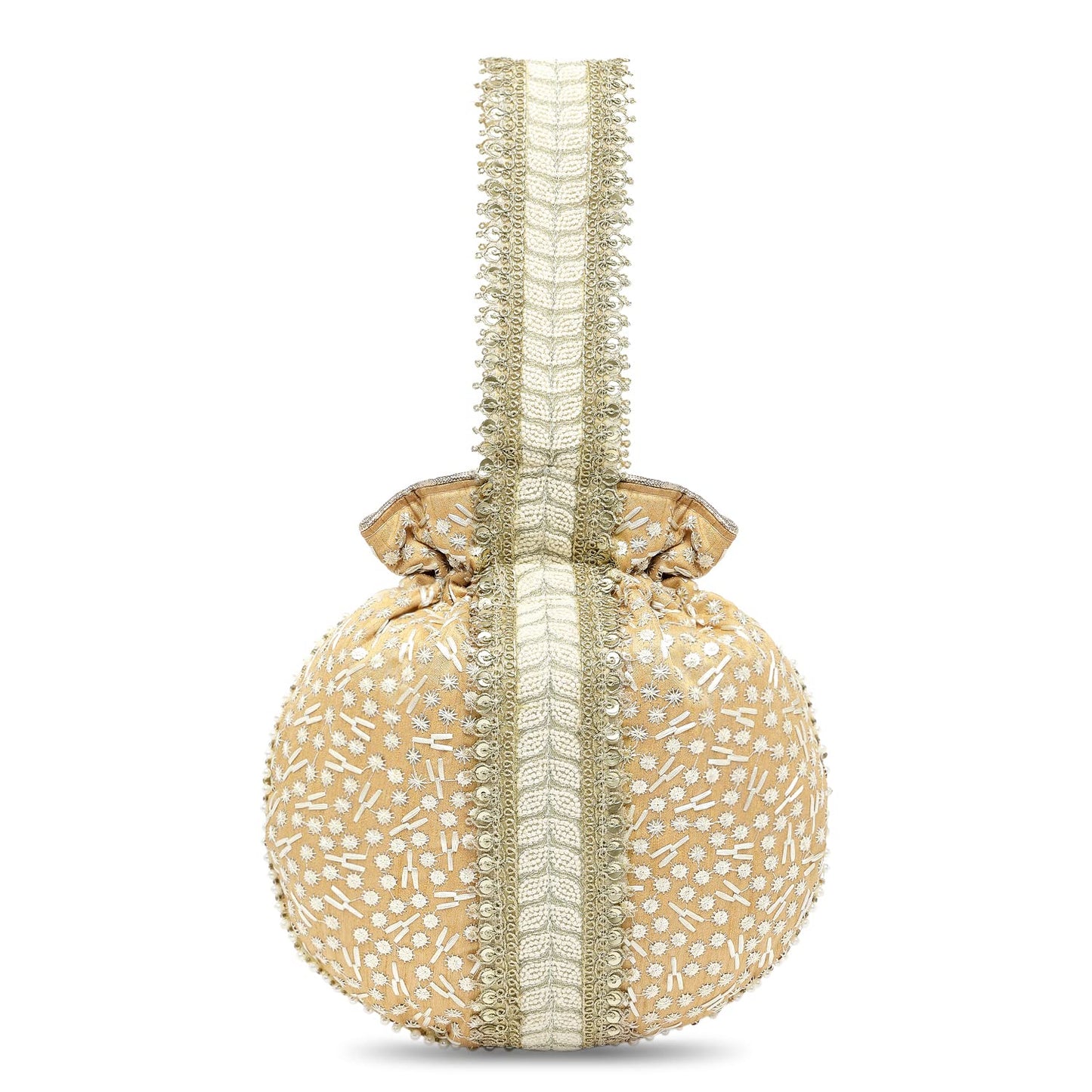 Peora Brown Potli Bags for Women Evening Bag Clutch Ethnic Bride Purse with Drawstring(P93BR)