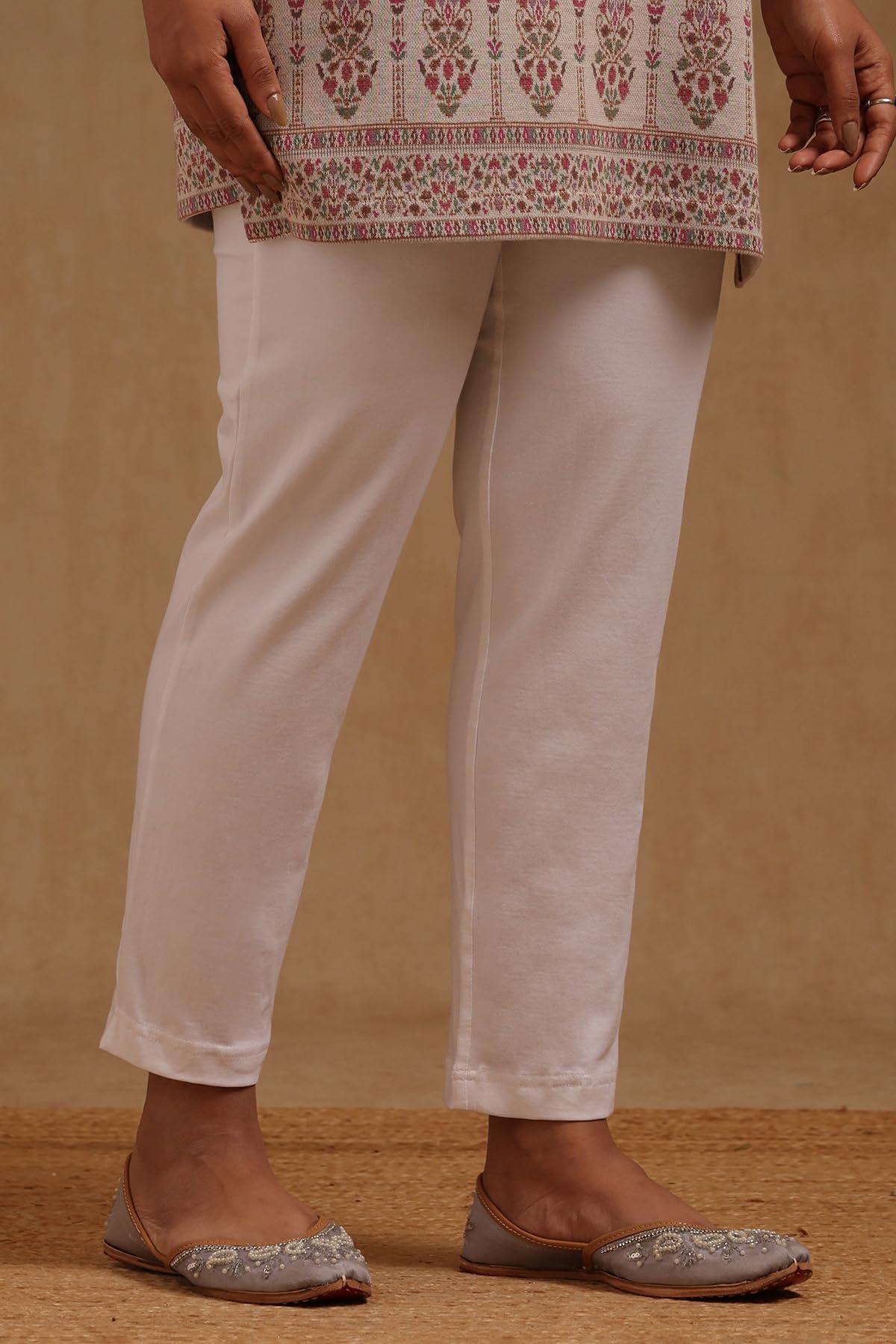 Soch Womens White Cotton Blend Pant