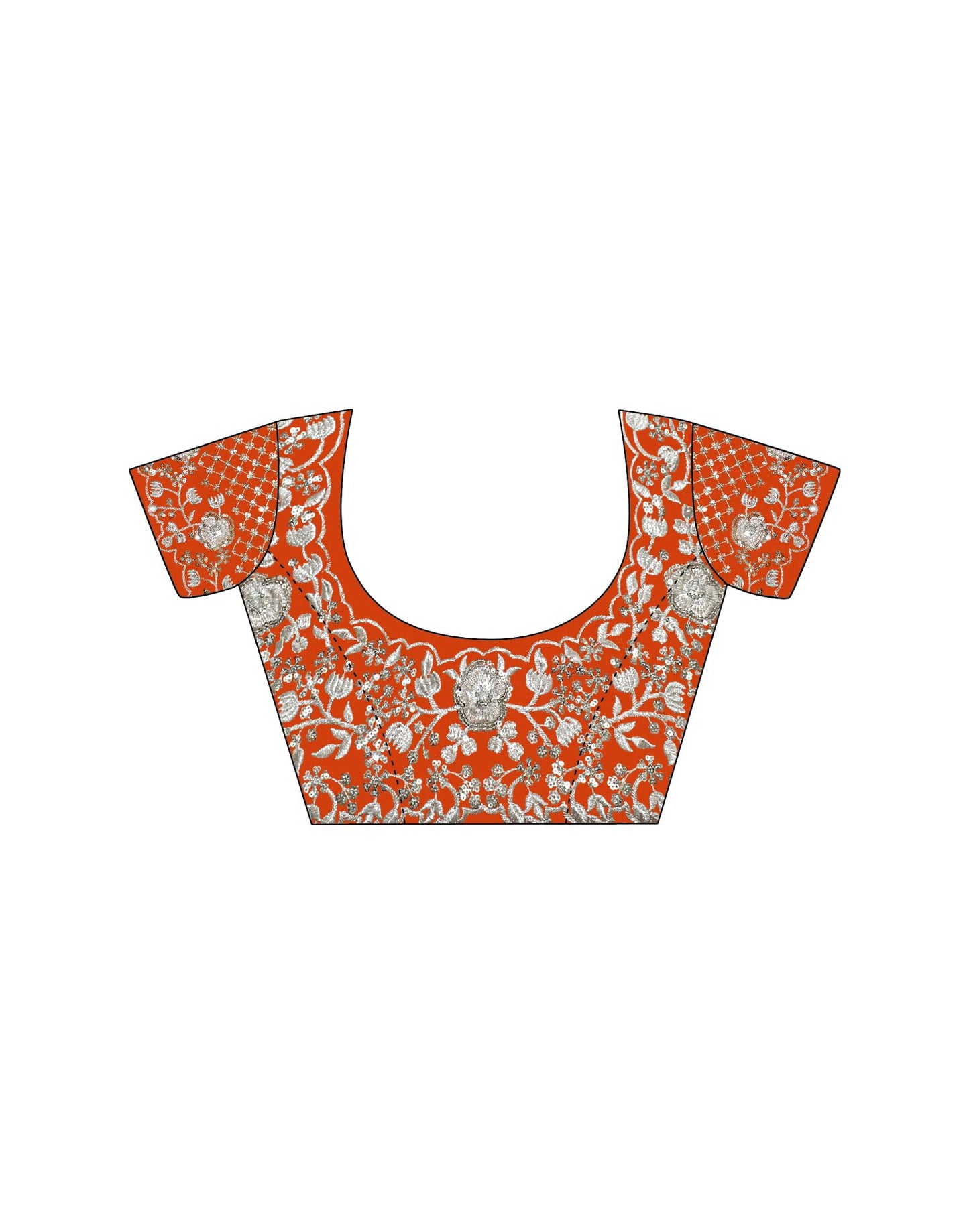 SIRIL Women's Organza Sequence Embroidery Saree With Unstitched Blouse Piece (4472S116_Orange)
