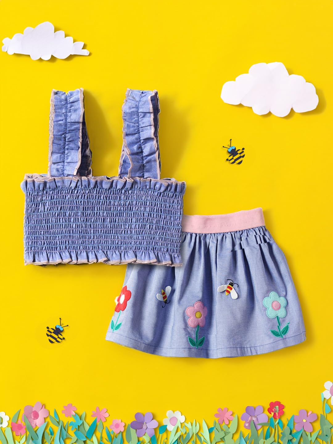 Nauti nati Girls' Top and Printed Shorts Combo Set