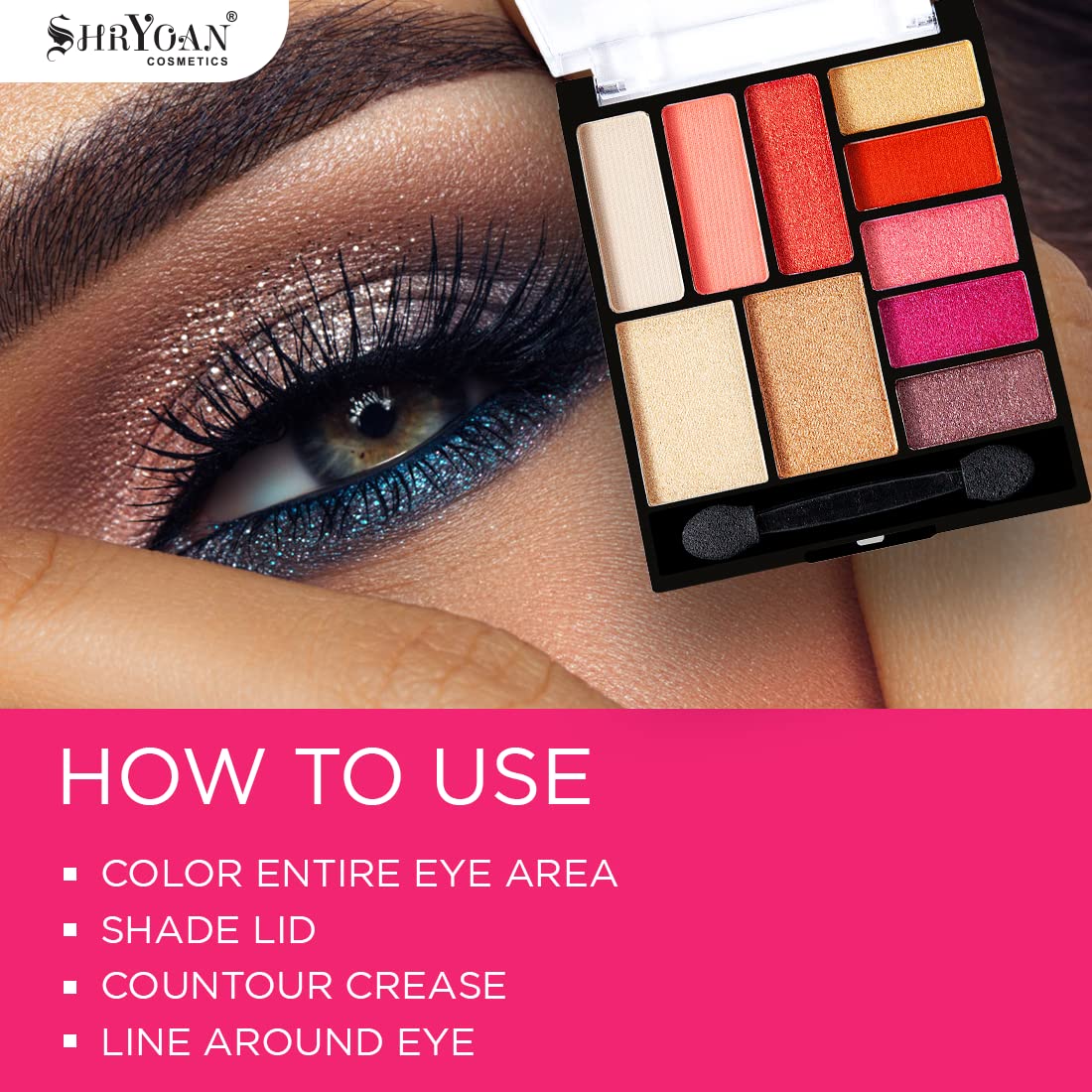 Shryoan Easey-Peasy Eyeshadow and Highlighter Palette | Long Lasting Multi-Colored Palette | Paraben-Free (16.0 gram) (Shade 2)