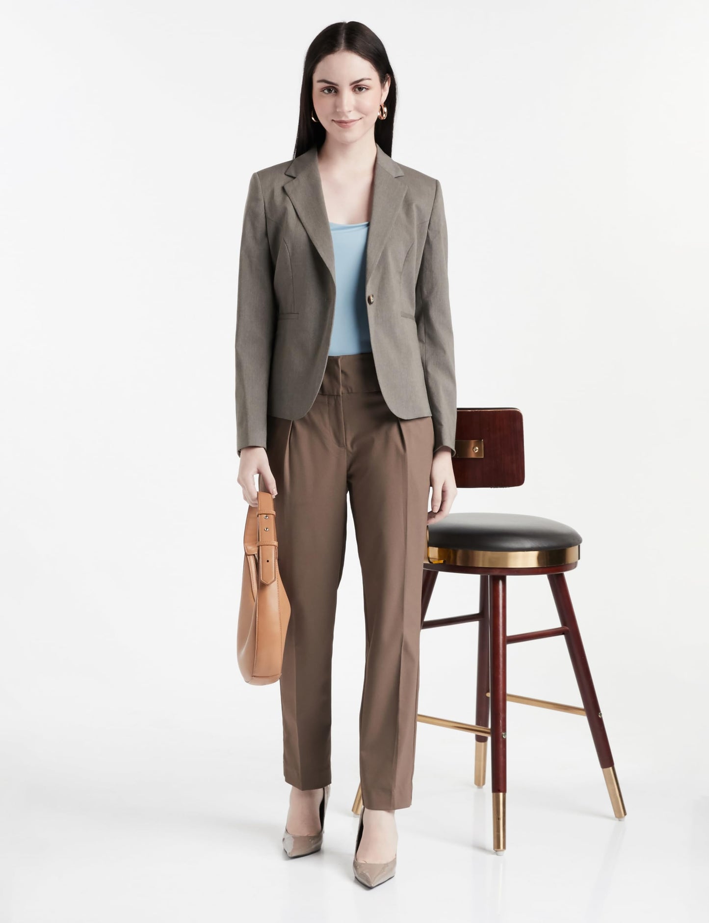 Allen Solly Women's Regular Casual Pants (AHTPWRGPN99388_Brown