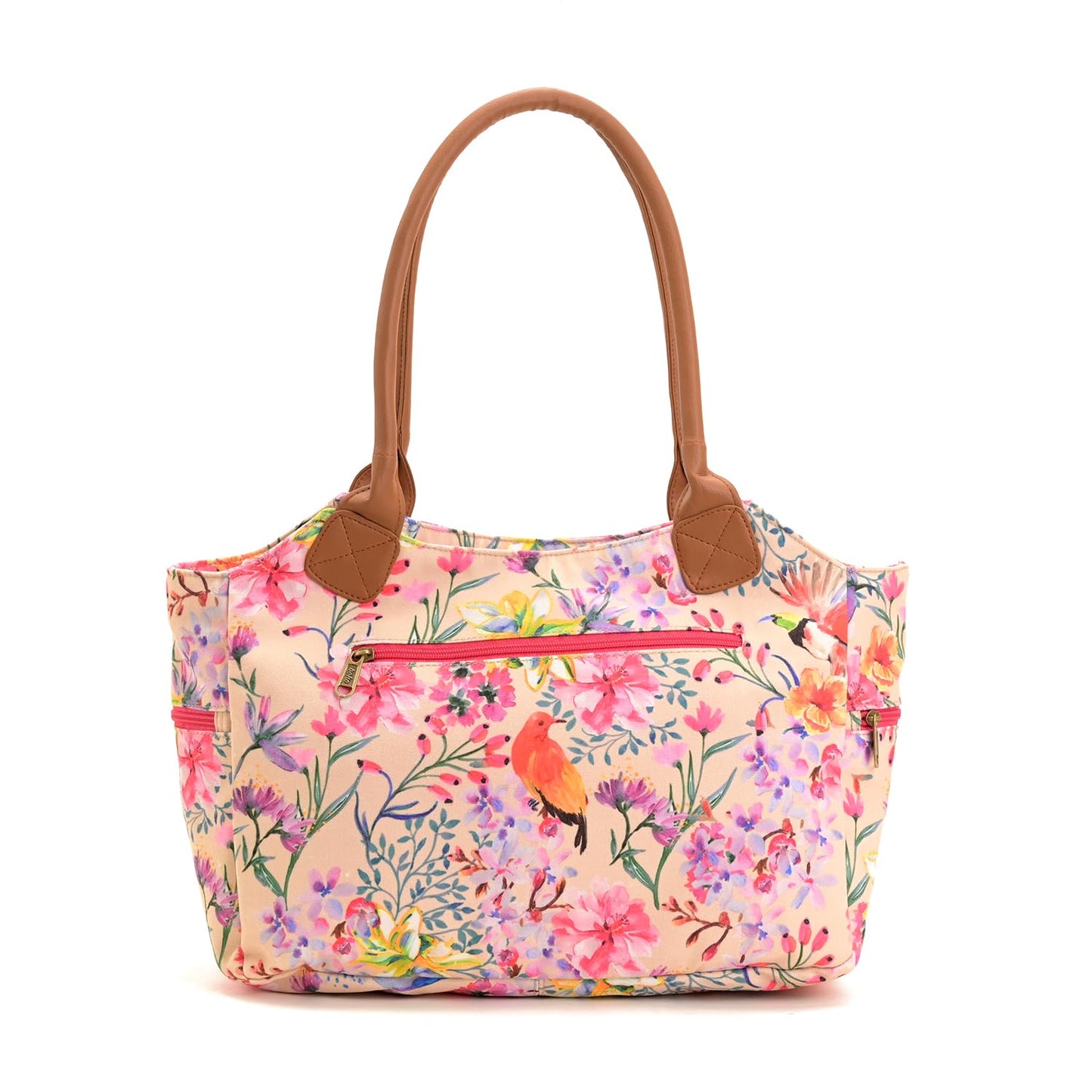 Boho Girl Summer Floral Printed Women's Top Handle Bag | Spacious Women's Handbag With Multiple Compartments & Shoulder Straps - Pack of 1 (Multi Colour)
