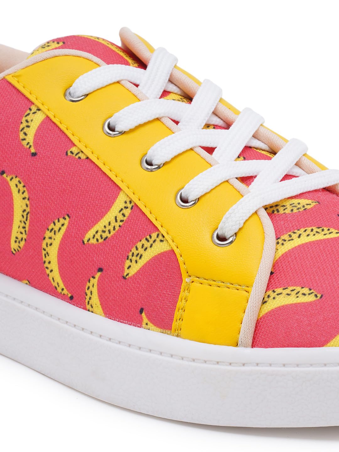 THE QUIRKY NAARI Peel Appeal Sneakers with Vibrant Banana Print | Orange