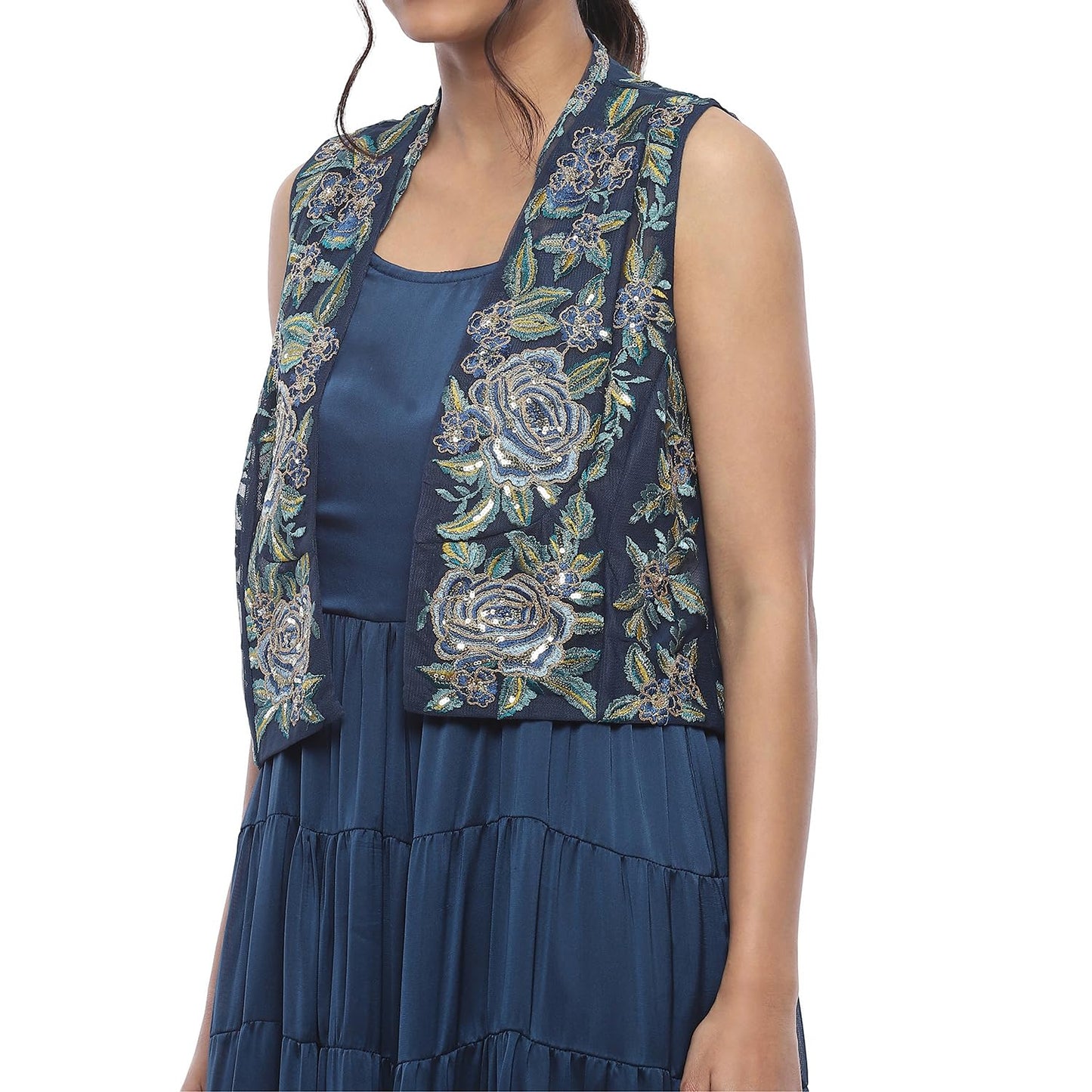 BIBA Women's BLU Georgette Kurta_34