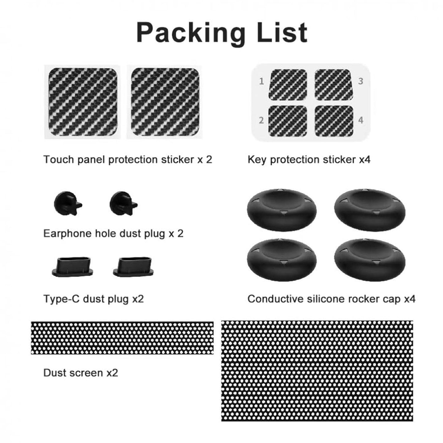 New World Dust Proof Kit for Steam Deck, Protective Accessories for Steam Deck with Protective Sticker, Dust Plugs, Dust Cover, Rocker Caps, Accessories for Steam deck