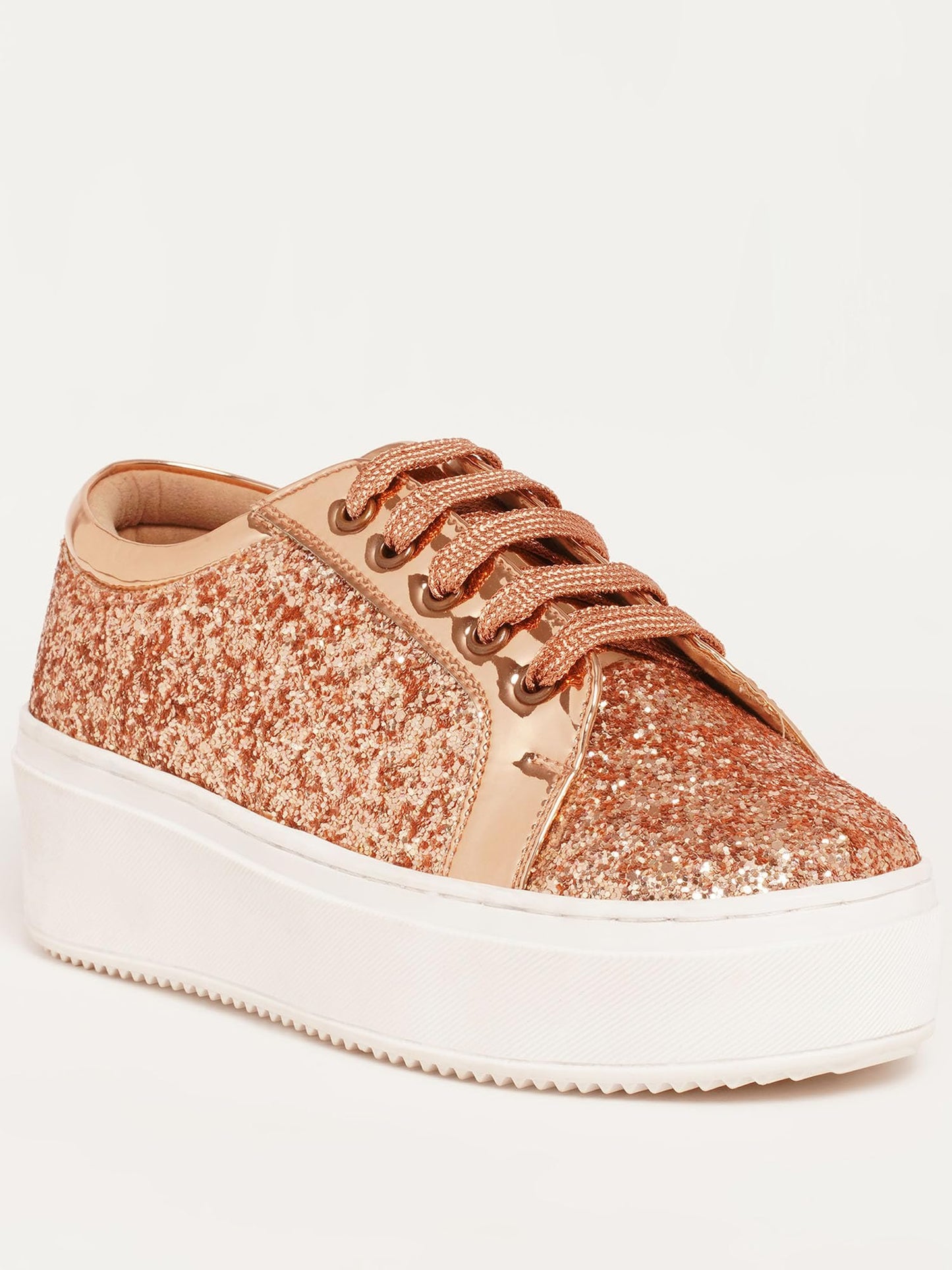 THE QUIRKY NAARI Glitterati Sneakers - Rosegold with A High End Feel | Metallic | 3 UK