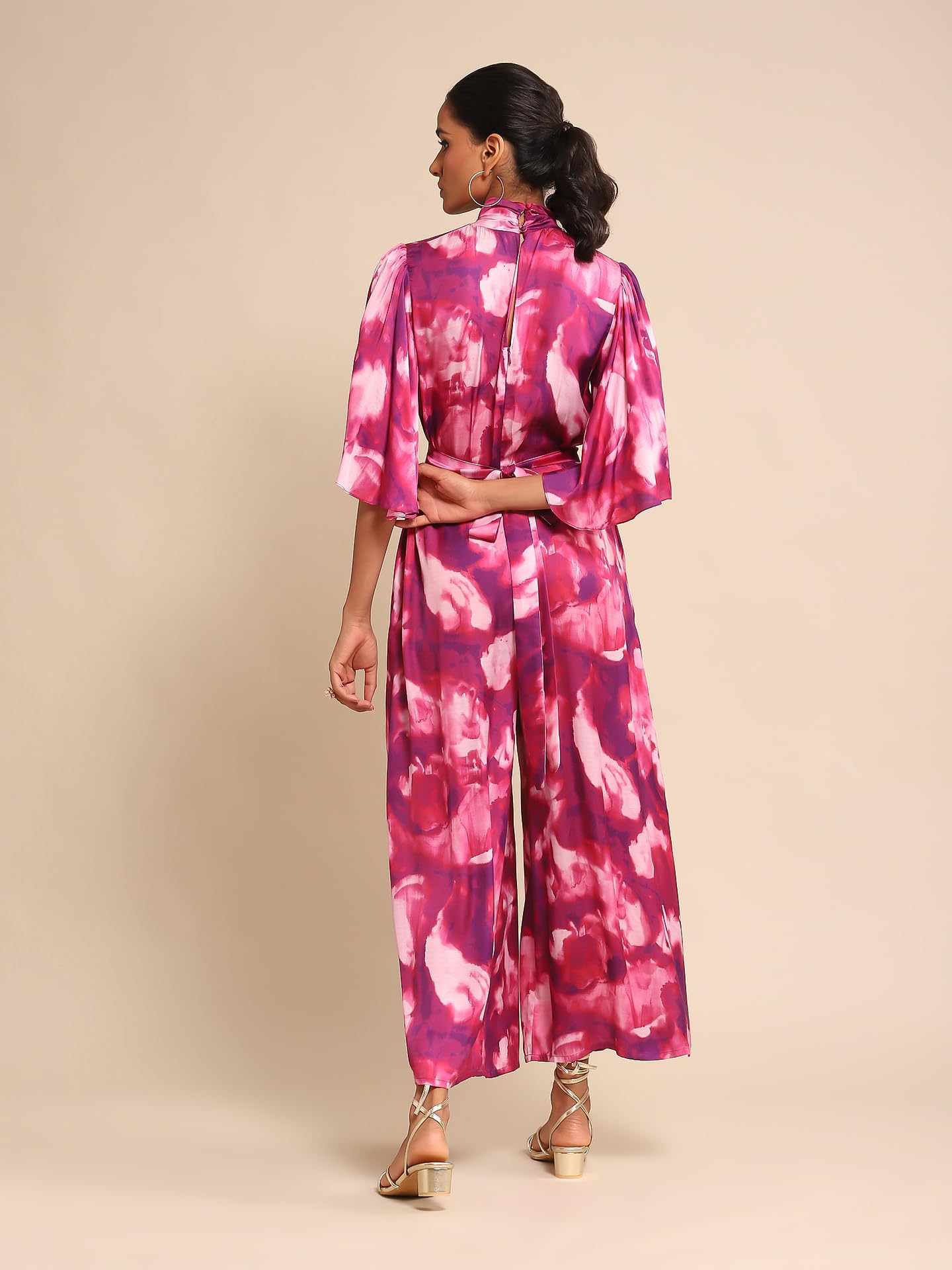 Ritu Kumar Pink Printed Jumpsuit