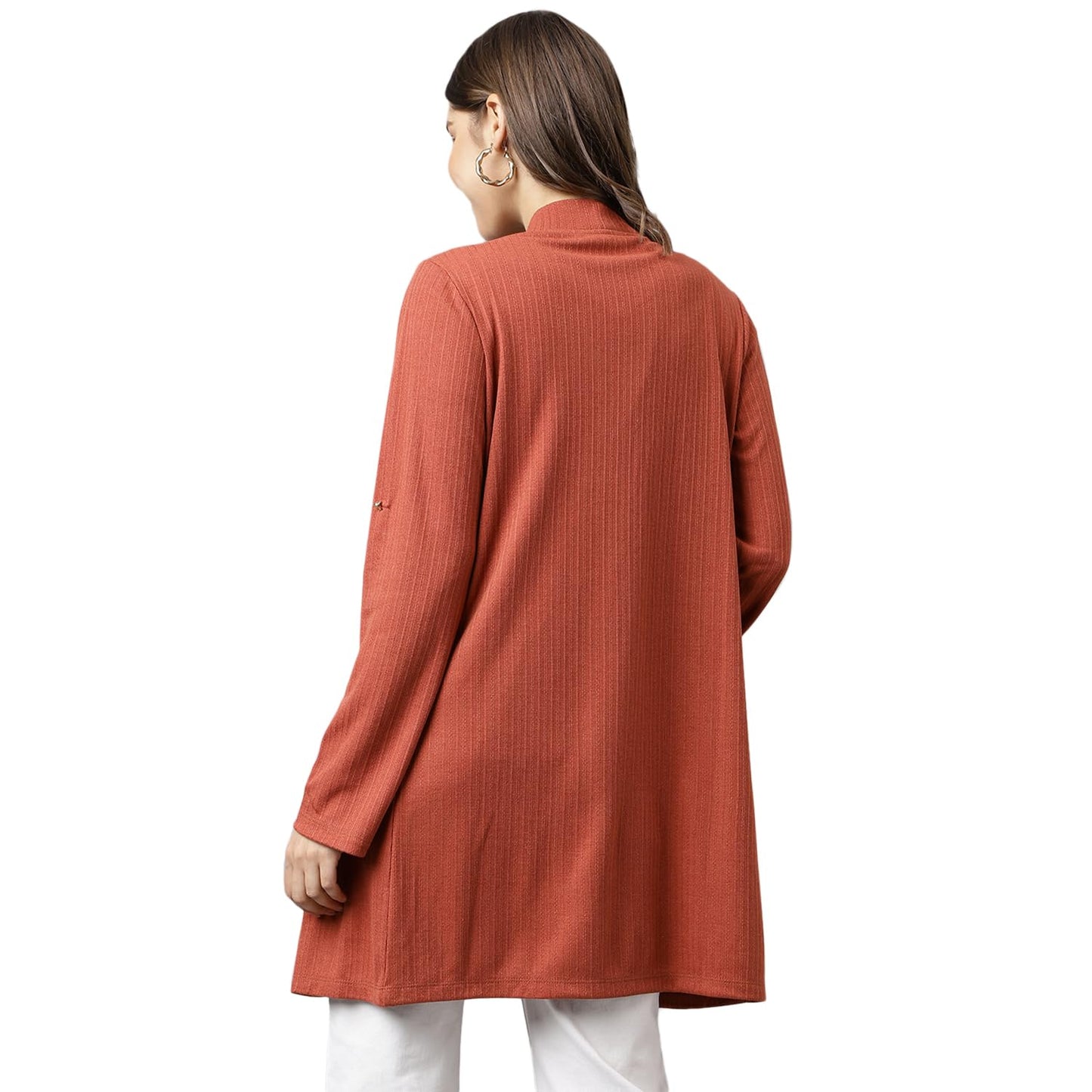 Latin Quarters Women Rust Viscose Rayon Shrug