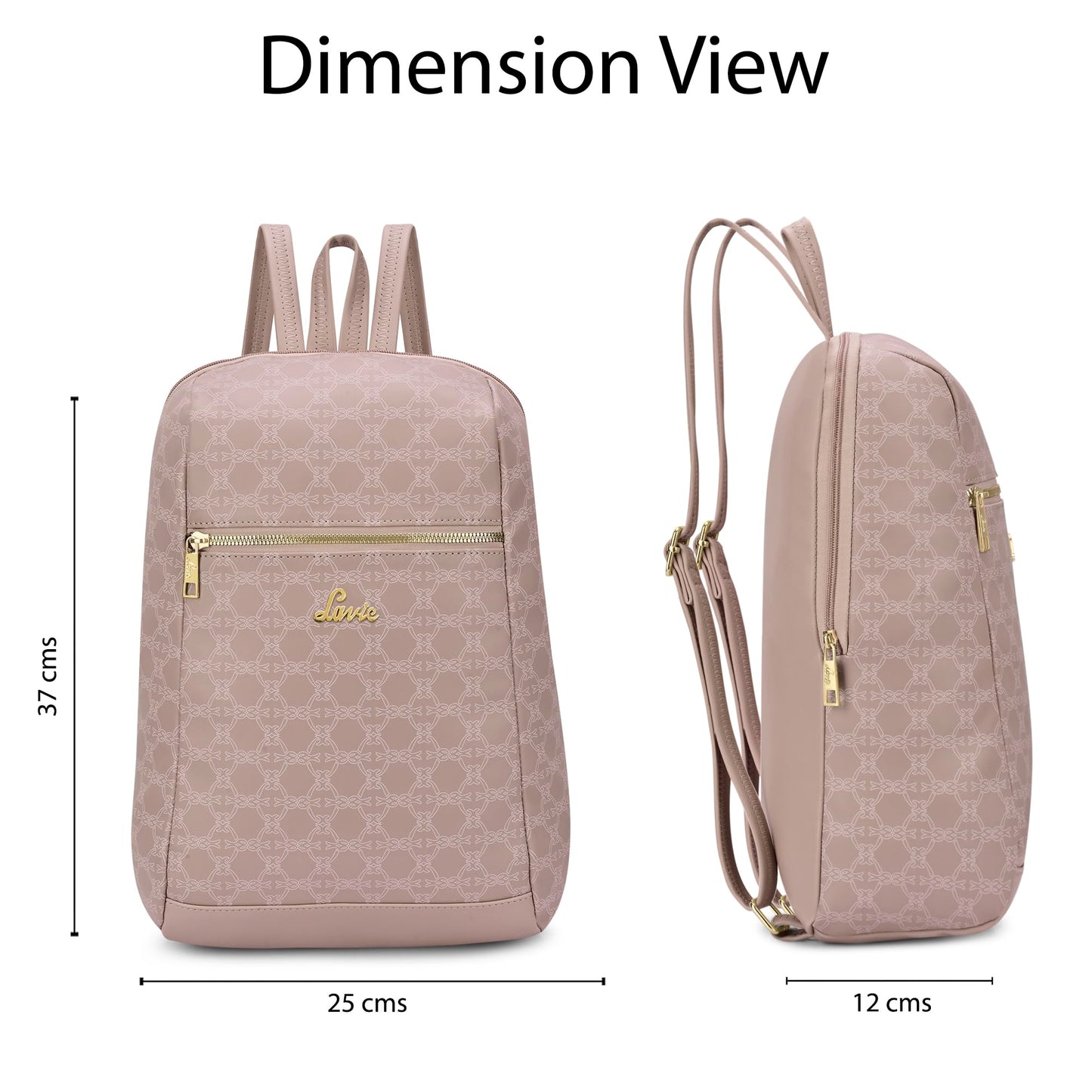 Lavie Women's Mono Cobie Monogram Print Fashion Backpack for Women | Fashion Backpack for Work | Ladies purse | Stylish Shoulder Bag | Gift for Women