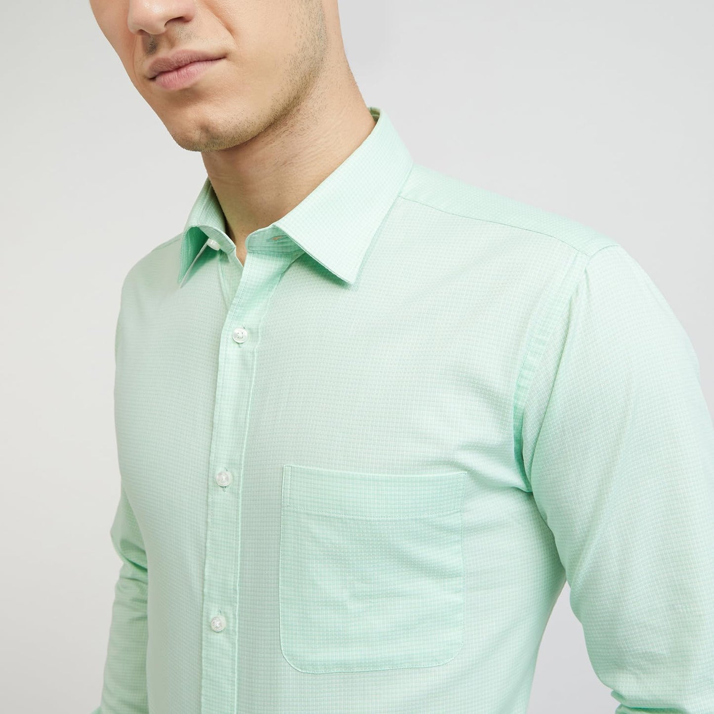 Raymond Light Green Shirt (Size: 40)-RMSX11664-N2
