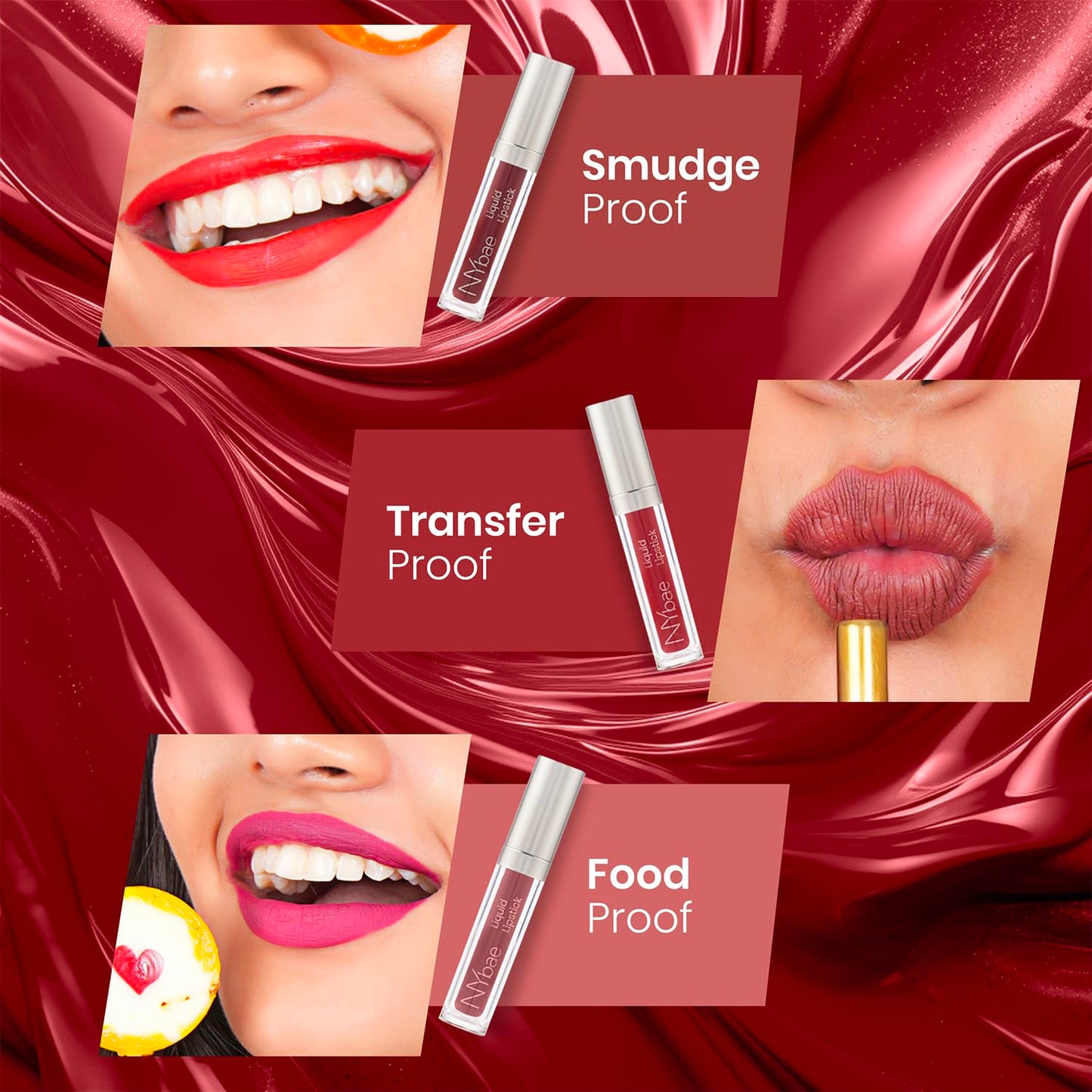 NY Bae Confessions Liquid Lipstick - All I Want For Love 4 (4.5 ml) | Lip & Cheek Tint | Red Lipstick | Matte Finish | Long Lasting