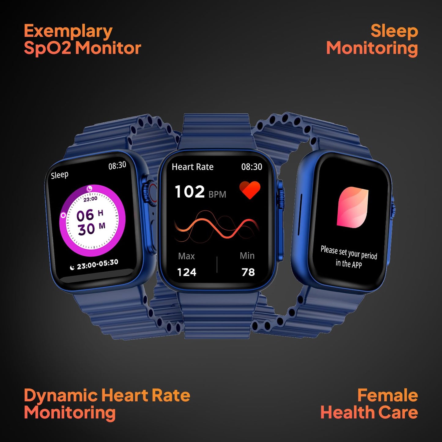 Fire-Boltt Gladiator 1.96" Biggest Display Smart Watch with Bluetooth Calling, Voice Assistant &123 Sports Modes, 8 Unique UI Interactions, SpO2, 24/7 Heart Rate Tracking (Blue)