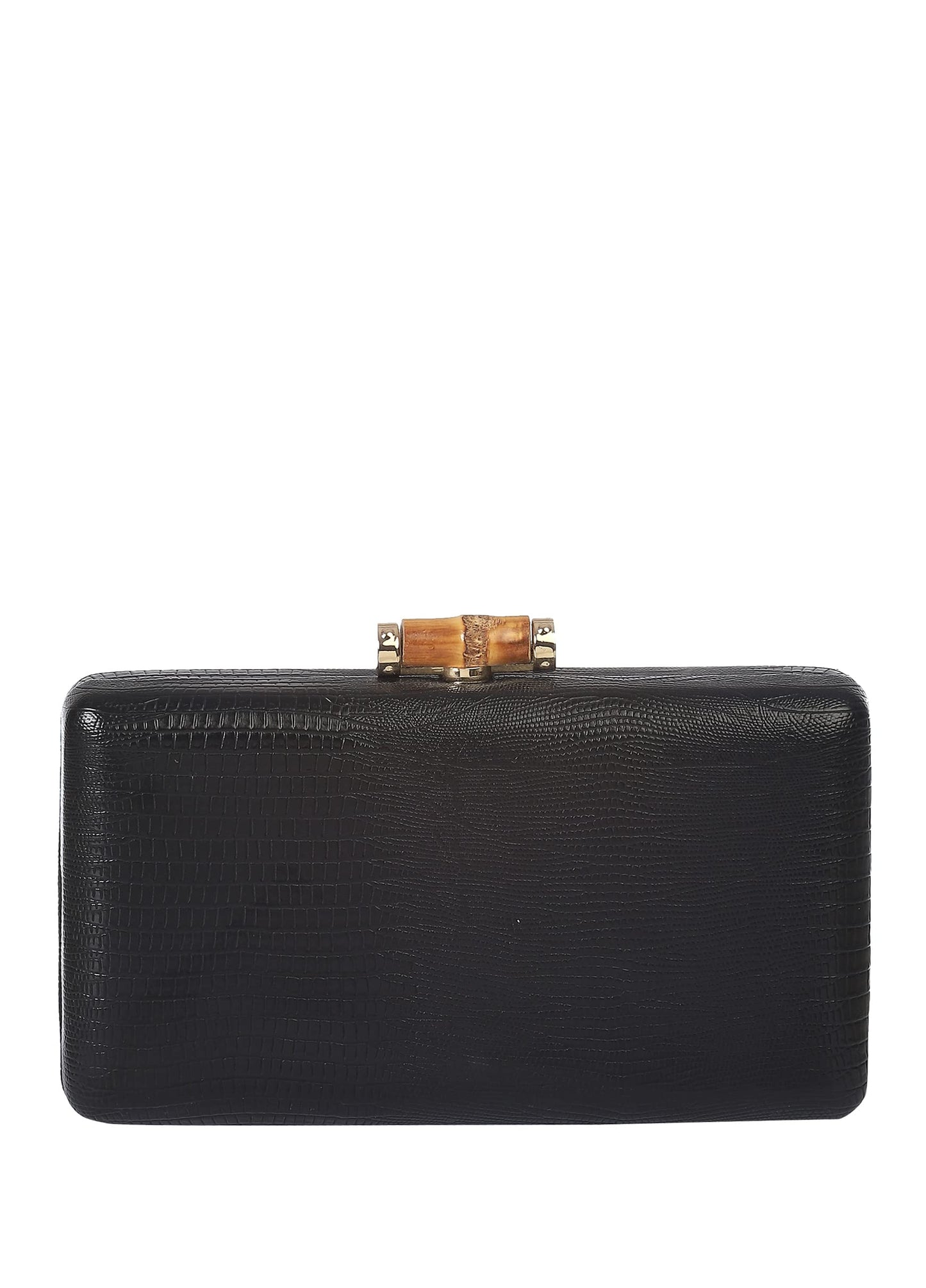 Satya Paul Pu Leather Women Black Clutch