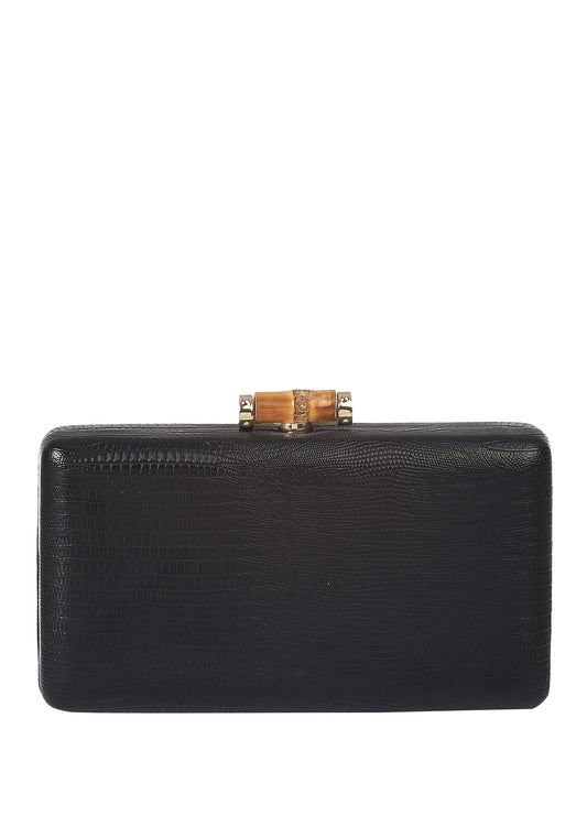 Satya Paul Pu Leather Women Black Clutch