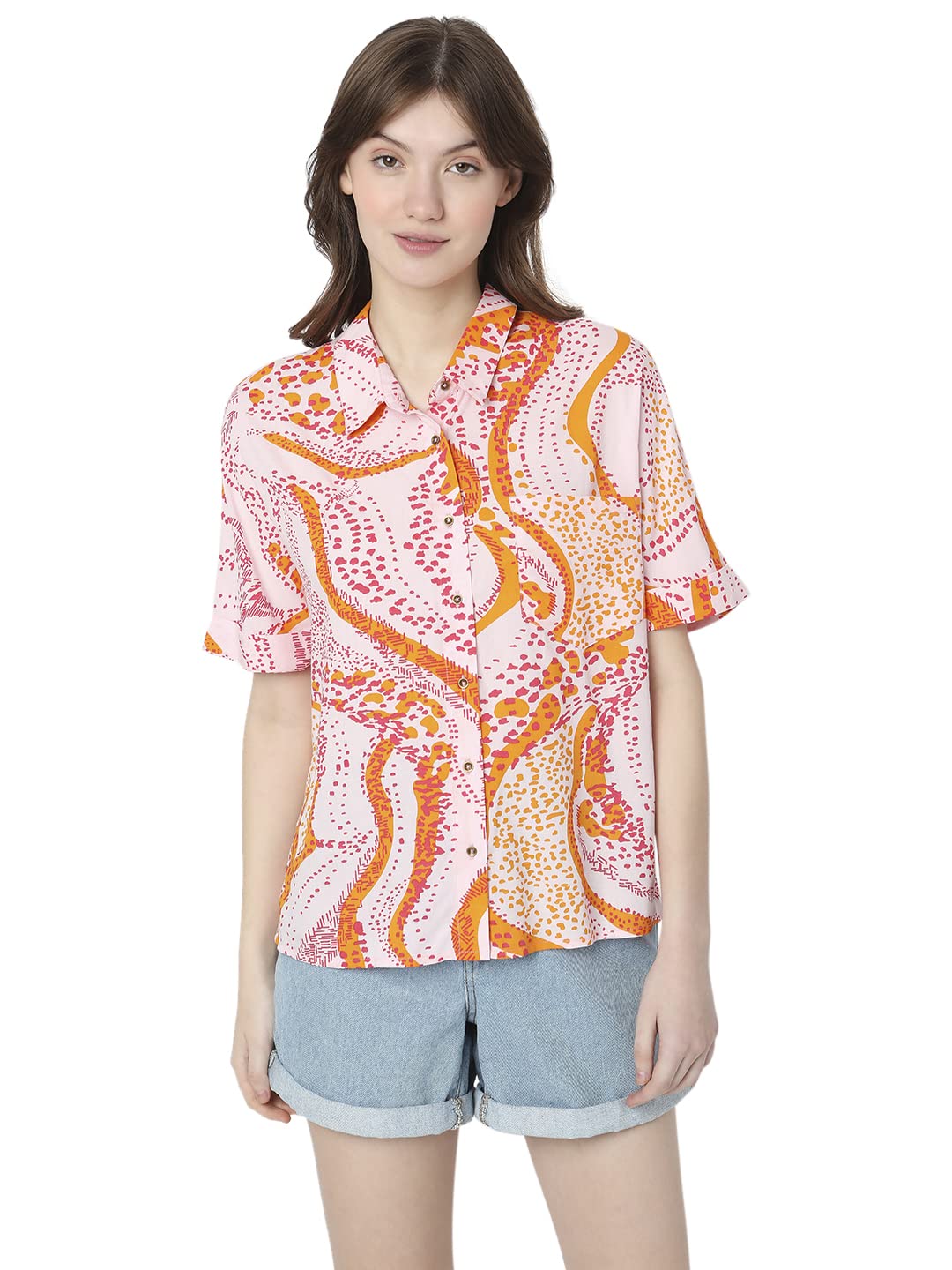 VERO MODA-Slim fit Shirt (10297128_Roseate Spoonbill_S)