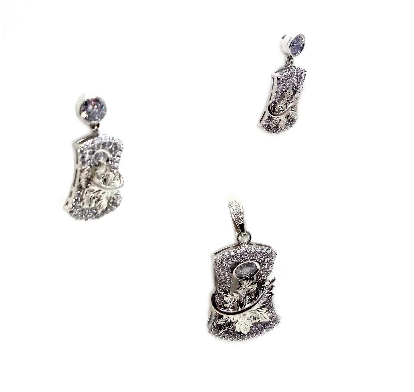 Pure Silver sterling Beatifull Earring & Pendant Set - Special Kashmeer Chinaar 325 Jewellery