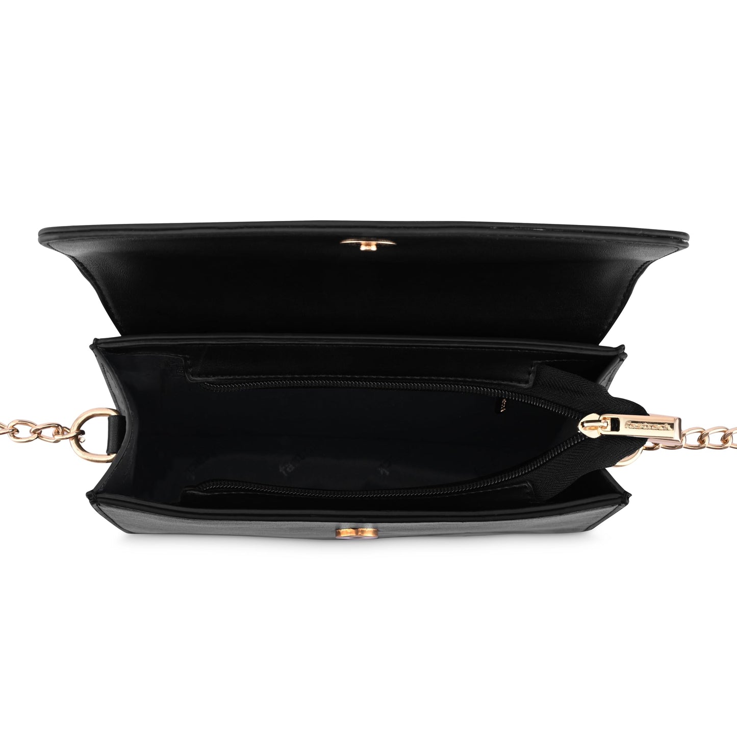 Fastrack Solid Structured Sling Bag for Women, Girls and Ladies | Gold Chain Sling Straps | Ladies Purse Handbag