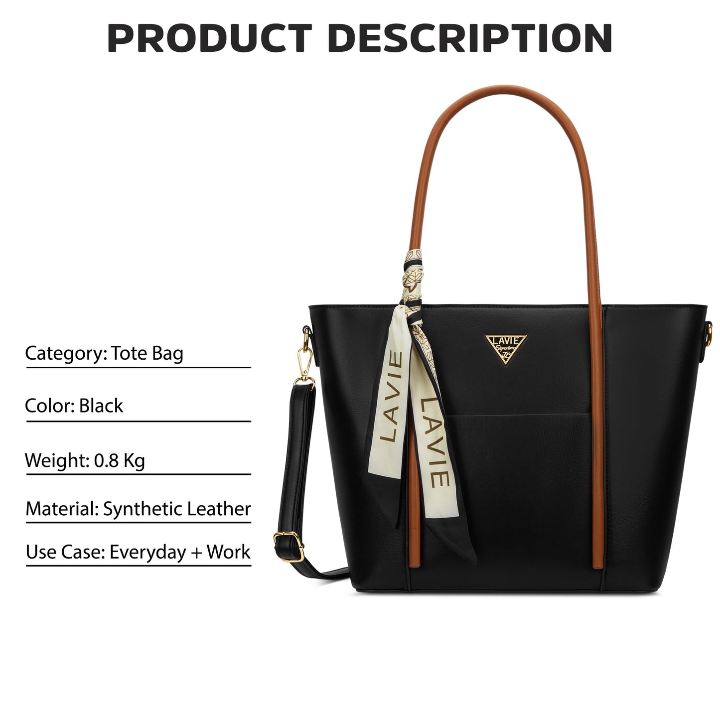 Lavie Signature Women's St.George Tote Handbag | Tote Bag for Work|Ladies purse|Stylish Shoulder Bag|Gift for Women