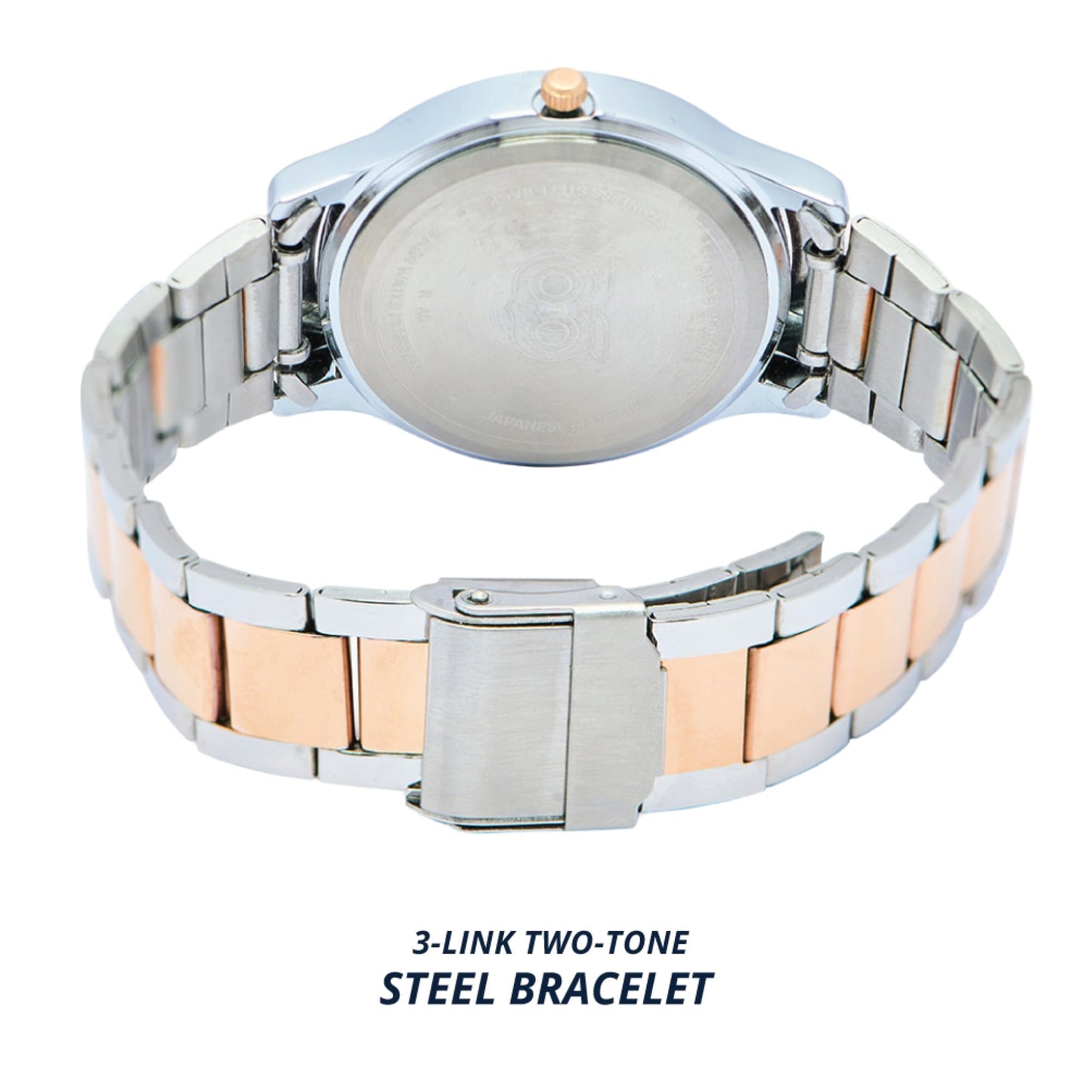 Chumbak Ocean Owl Monogram Metal Watch | Steel & Rosegold Strap with Teal Dial|Stylish Fashion Watch for Casual/Work|Gifts for Women/Girls/Ladies|Wrist Watches for Women