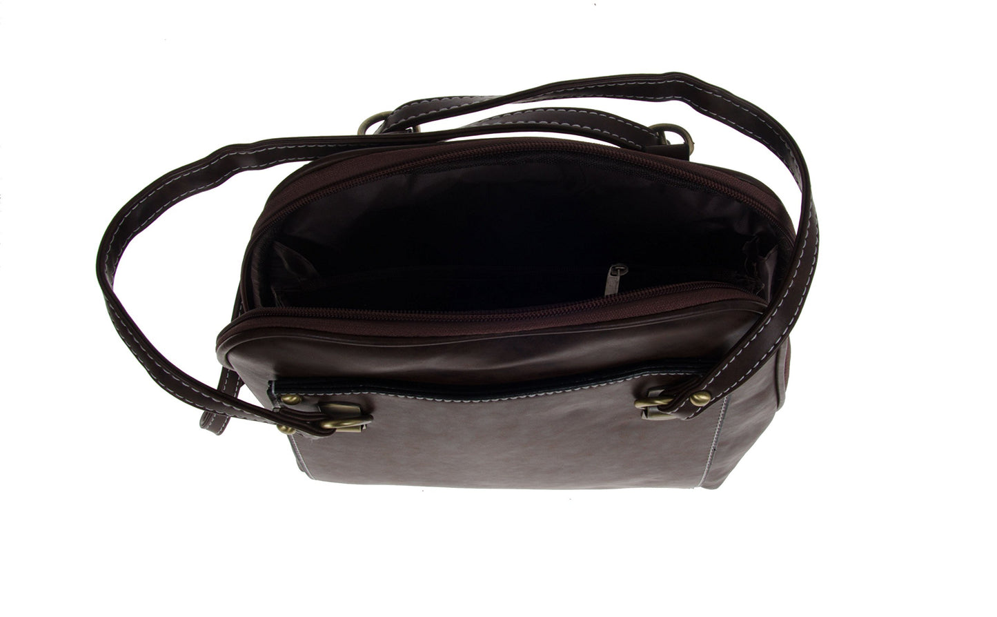 Artisan Crafted Leather Look Designer Handbag Backpack/Shoulder Bag (Dark Brown) with adjustable Straps For Women/Girls
