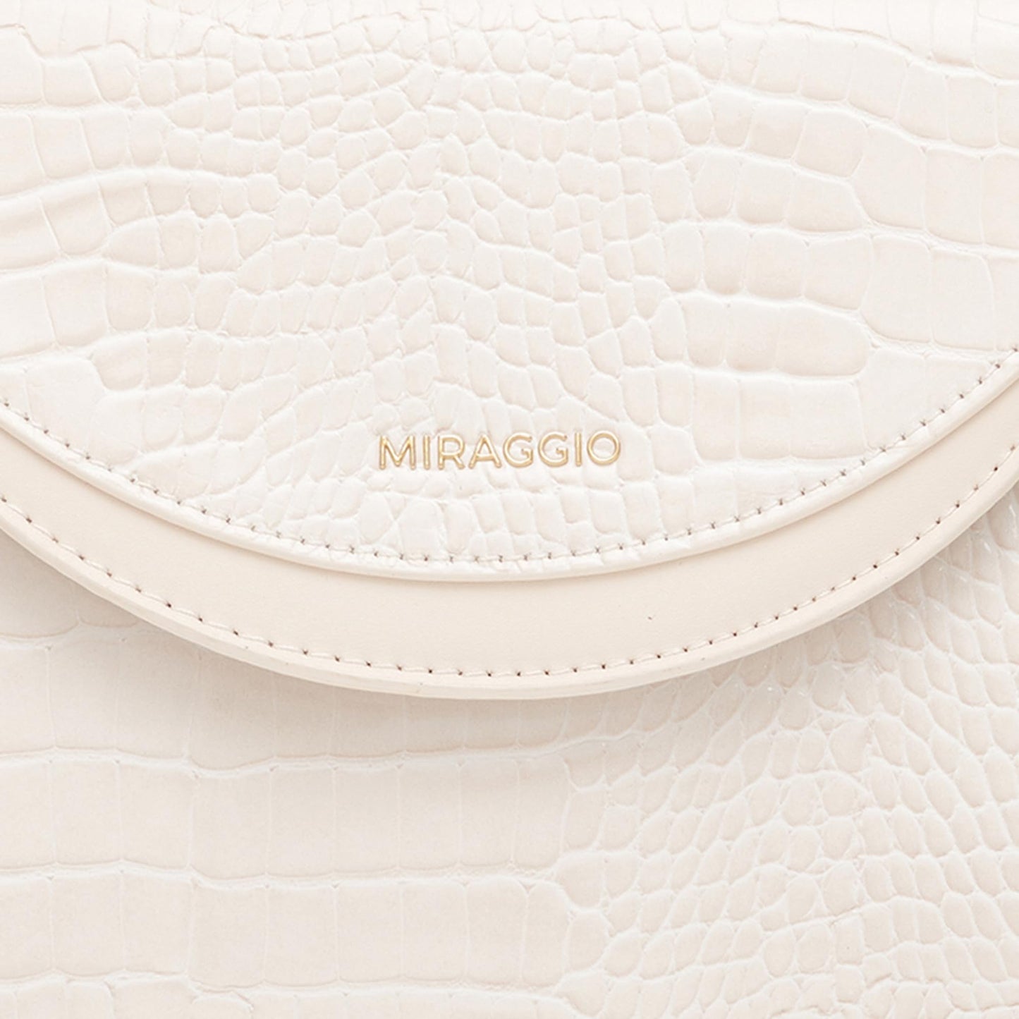 Miraggio Barbara Ivory Handbag for Women with Adjustable & Detachable Sling/Crossbody Strap