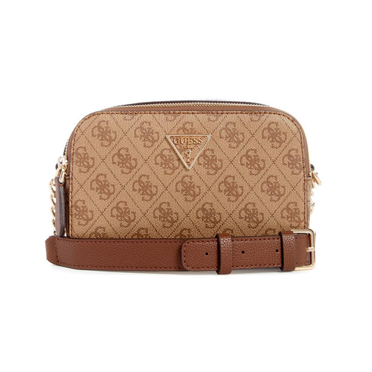 GUESS Women's Brown Printed Crossbody Camera Bag| Ladies Purse Handbags | Gift For Ladies