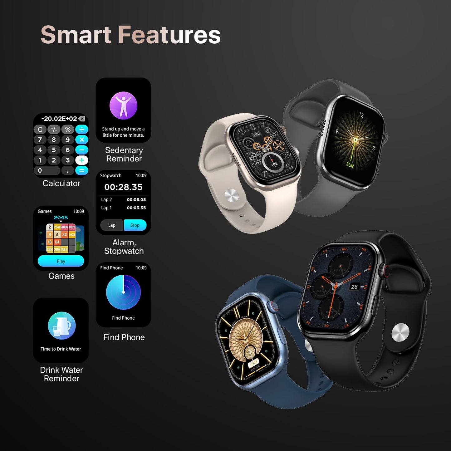 Fire-Boltt Brillia Smart Watch 2.02” Super AMOLED Display, Bluetooth Calling, SpO2, Heart Rate Monitor, 120+ Sports Modes, Fitness Tracker, Voice Assistant, Smart Watch for Man & Women– Blue